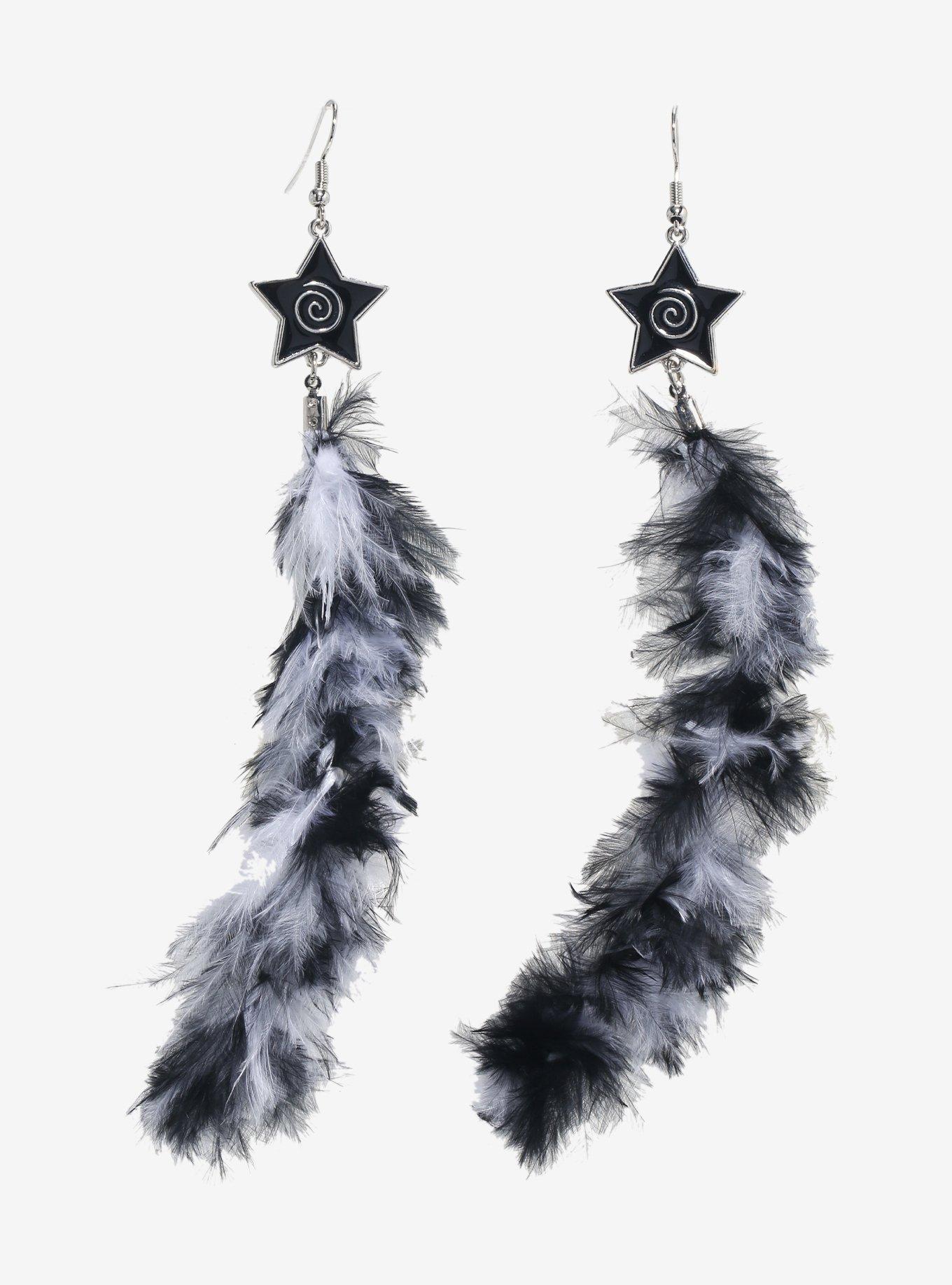 Spiral Star Fuzzy Rat Tail Drop Earrings, , hi-res