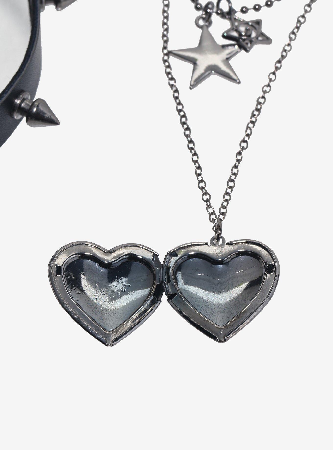 Rat Spike Locket Necklace Set, , alternate
