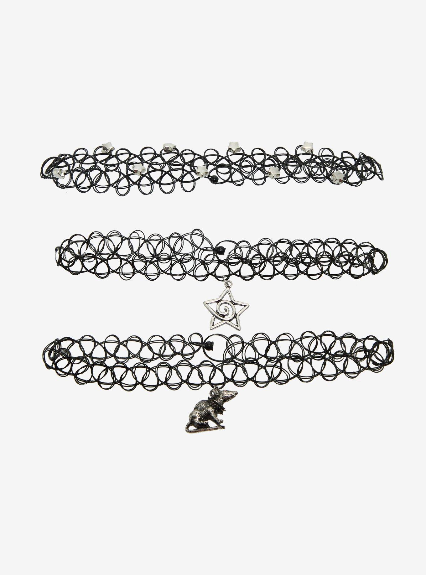 Rat Spiral Star Tattoo Choker Set, , hi-res