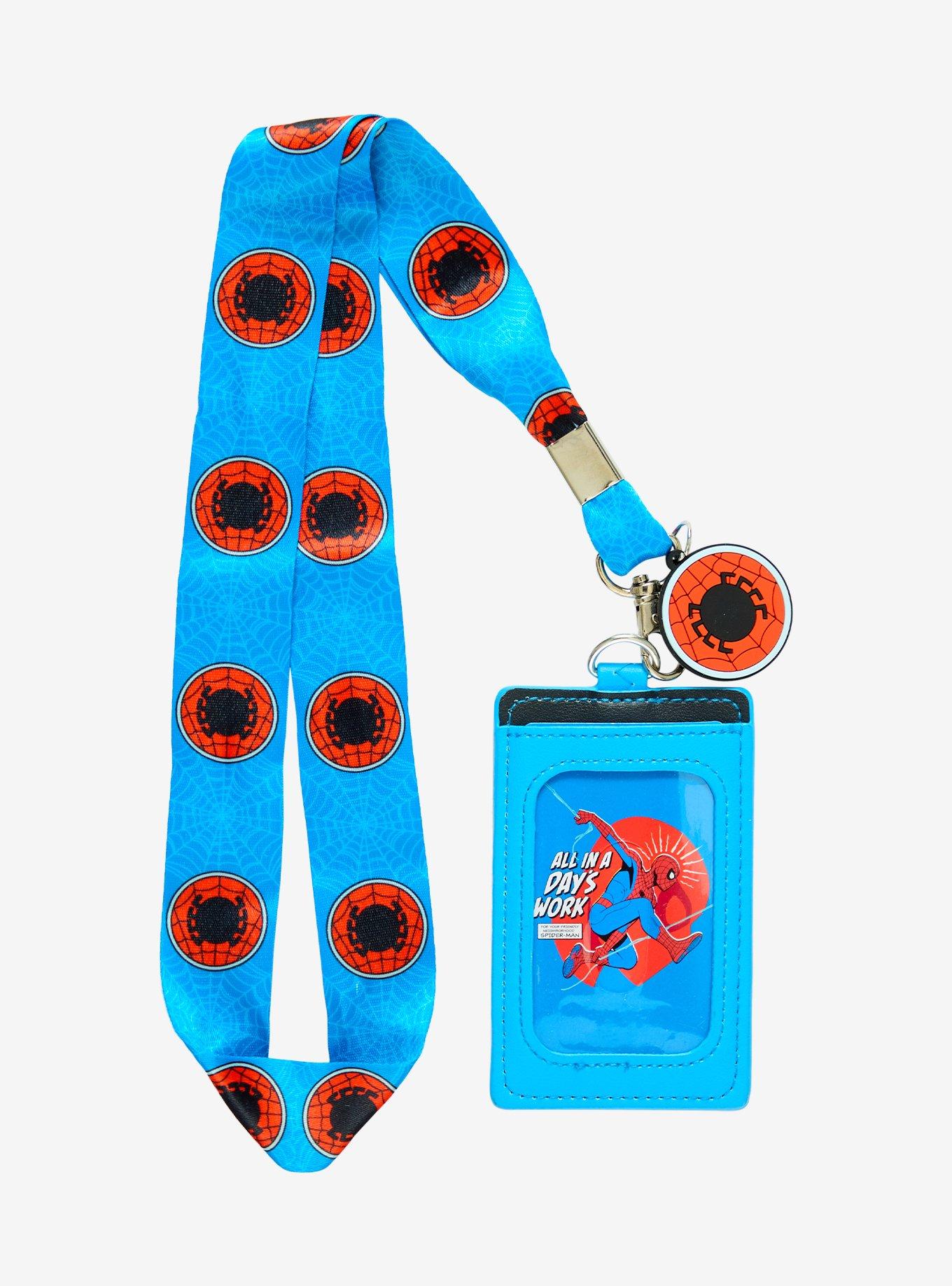 Marvel Spider-Man Logo Allover Print Lanyard - BoxLunch Exclusive, , hi-res