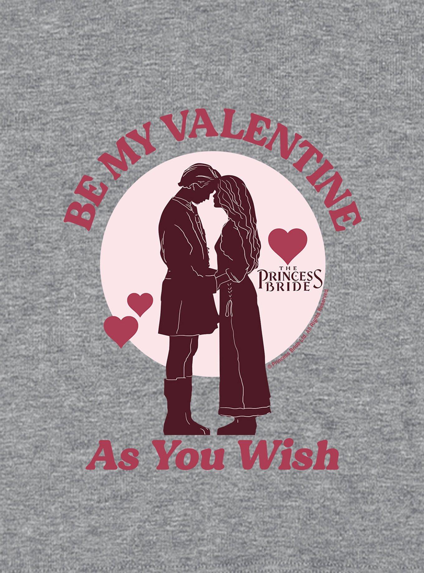 The Princess Bride Be My Valentine As You Wish Cap Sleeve Baby Rib Women's Crop Top, ATHLETIC HEATHER, alternate