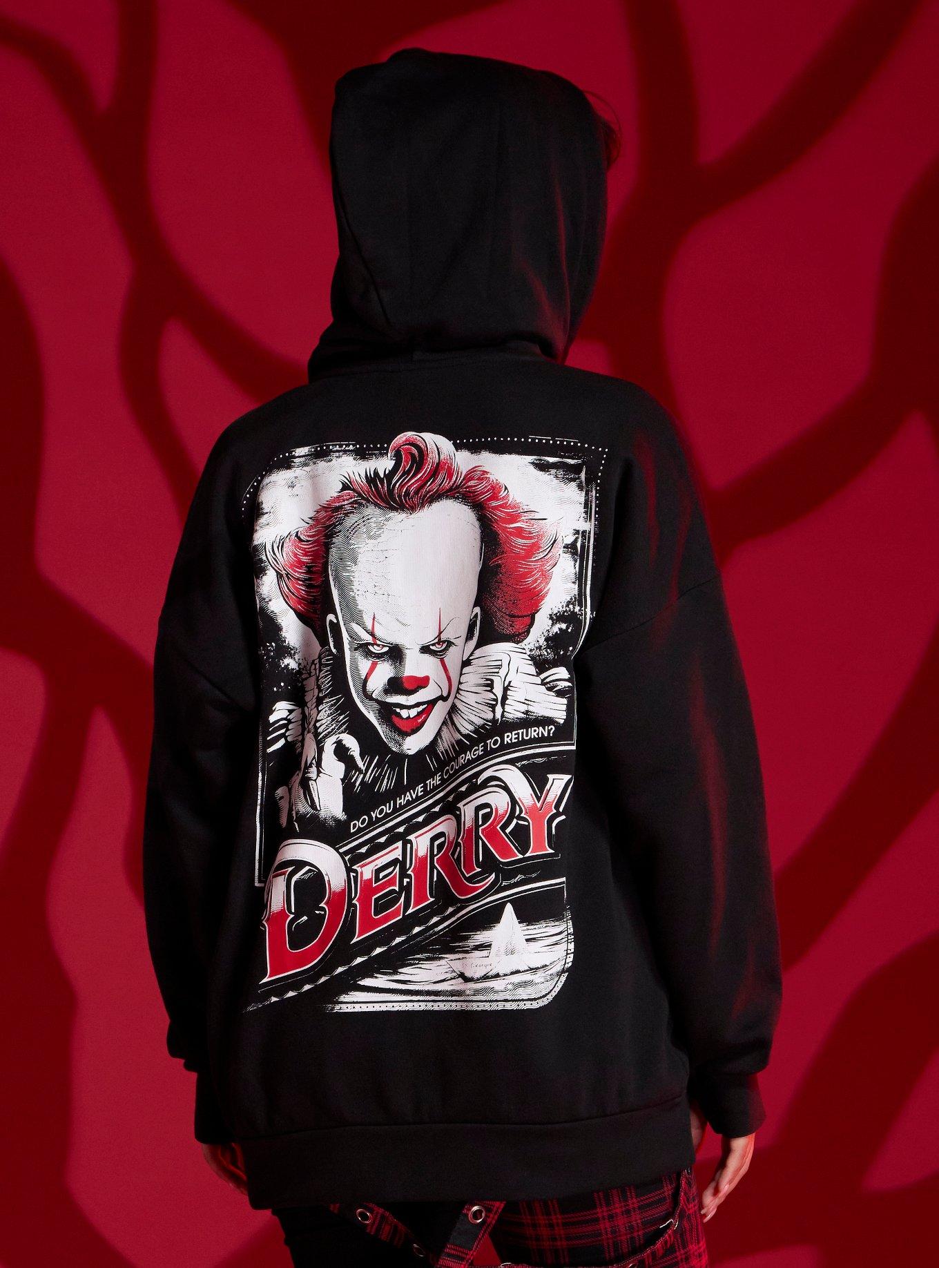 IT Pennywise Patches Girls Oversized Hoodie, , hi-res