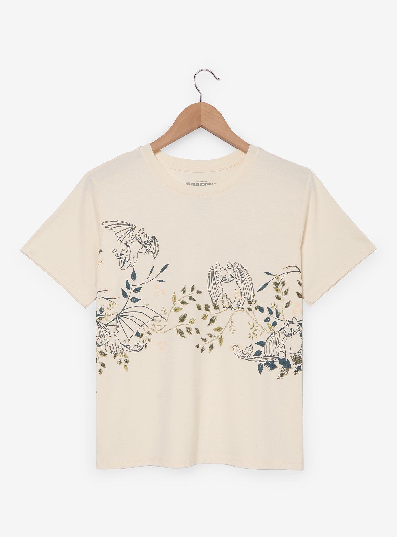 DreamWorks How To Train Your Dragon Toothless Tonal Foliage Women's Cropped T-Shirt - BoxLunch Exclusive, , hi-res
