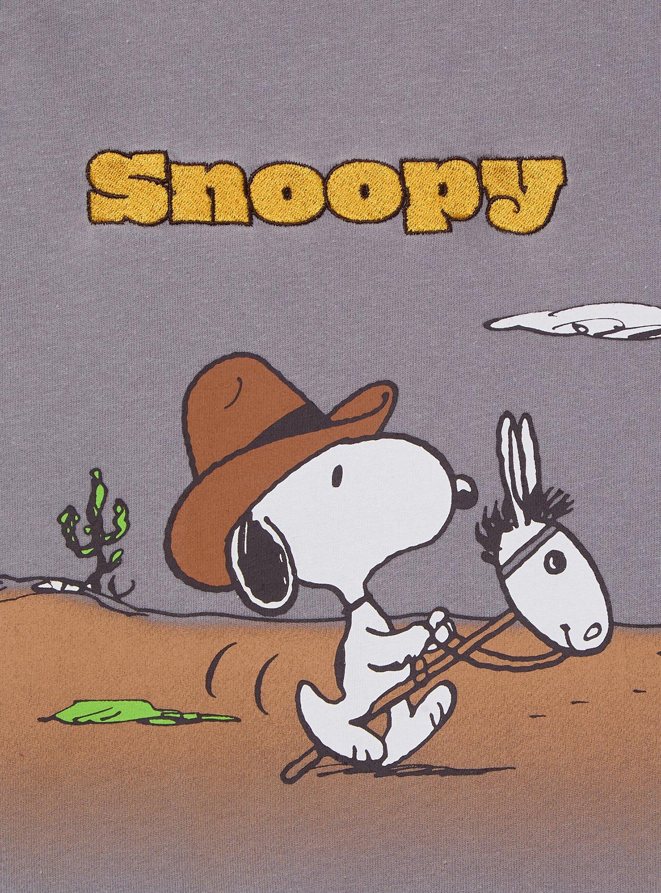 Peanuts Snoopy Cowboy Scene T-Shirt - BoxLunch Exclusive, GREY, alternate
