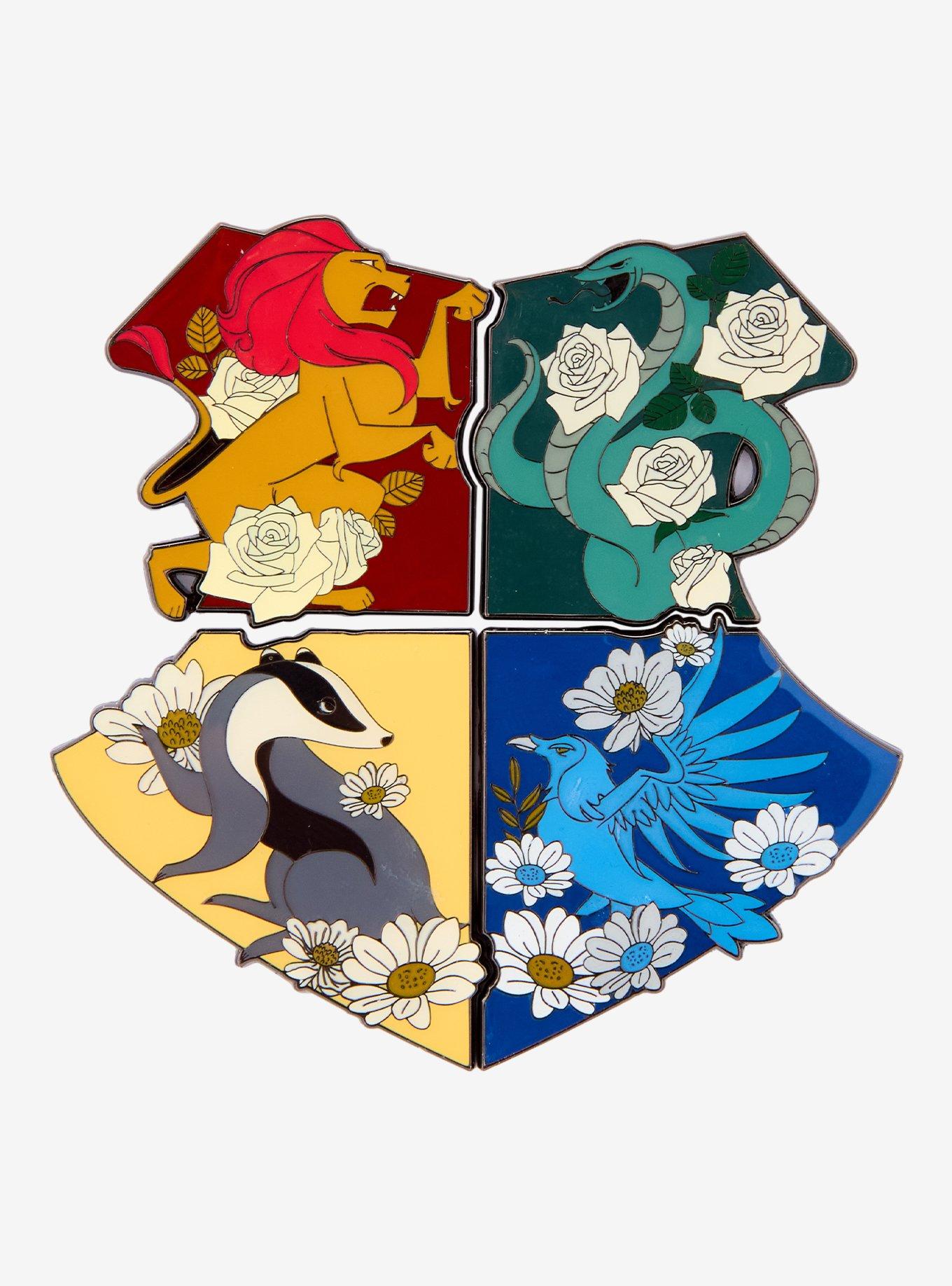 Harry Potter Hogwarts House Crest Enamel Pin Set - BoxLunch Exclusive, , hi-res