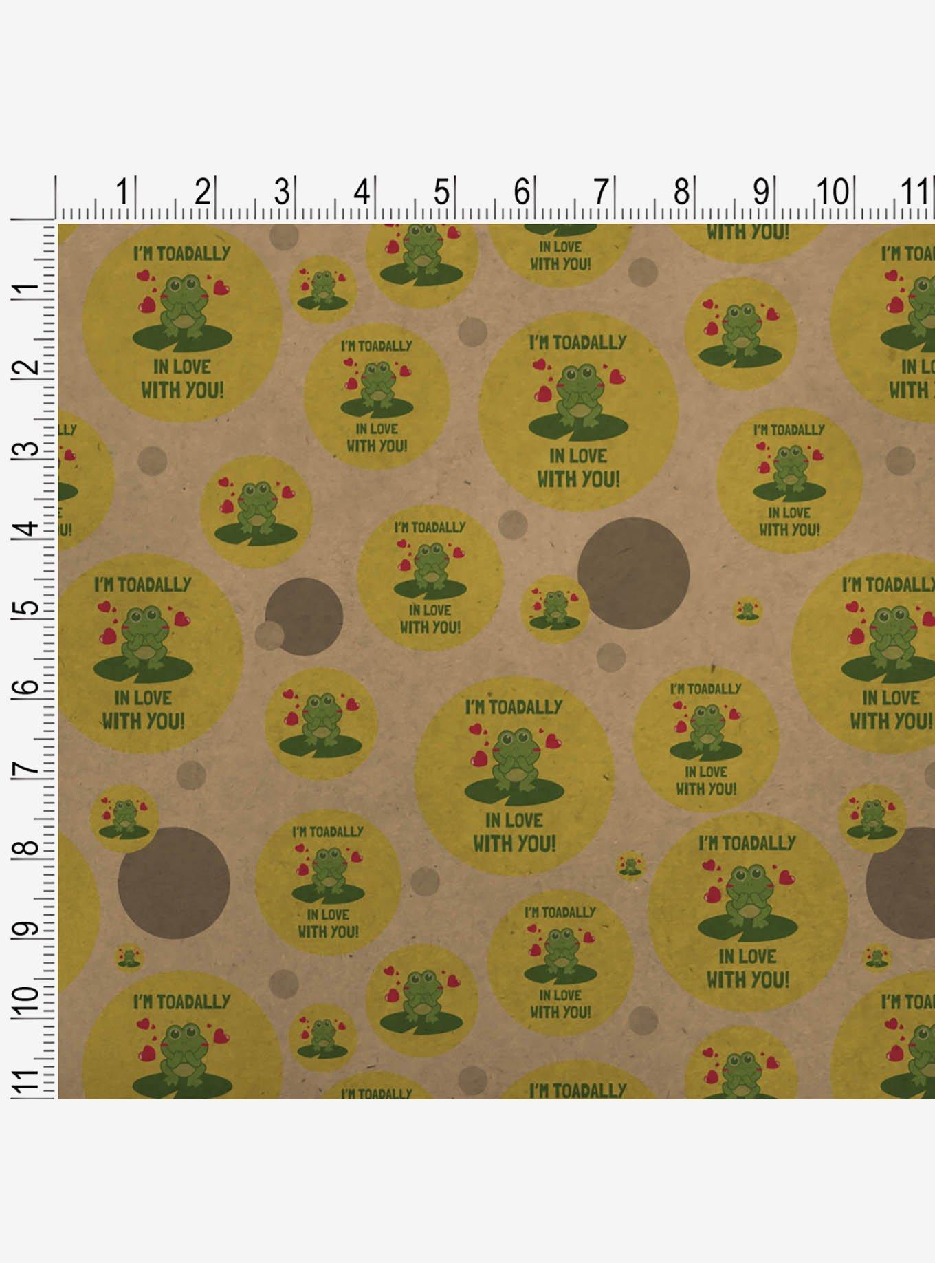 I'm Toadally Totally In Love With You Frog Premium Kraft Wrapping Paper, , alternate
