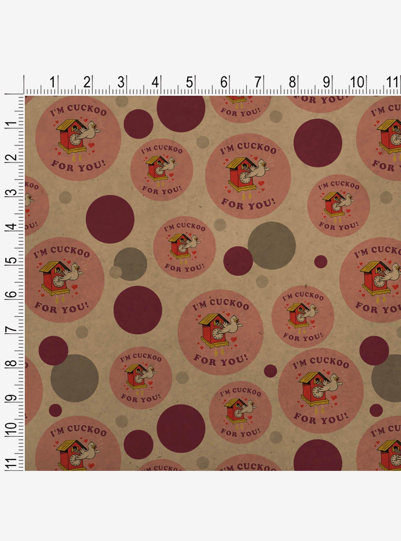 I'm Cuckoo For You Crazy Clock Premium Kraft Wrapping Paper, , alternate