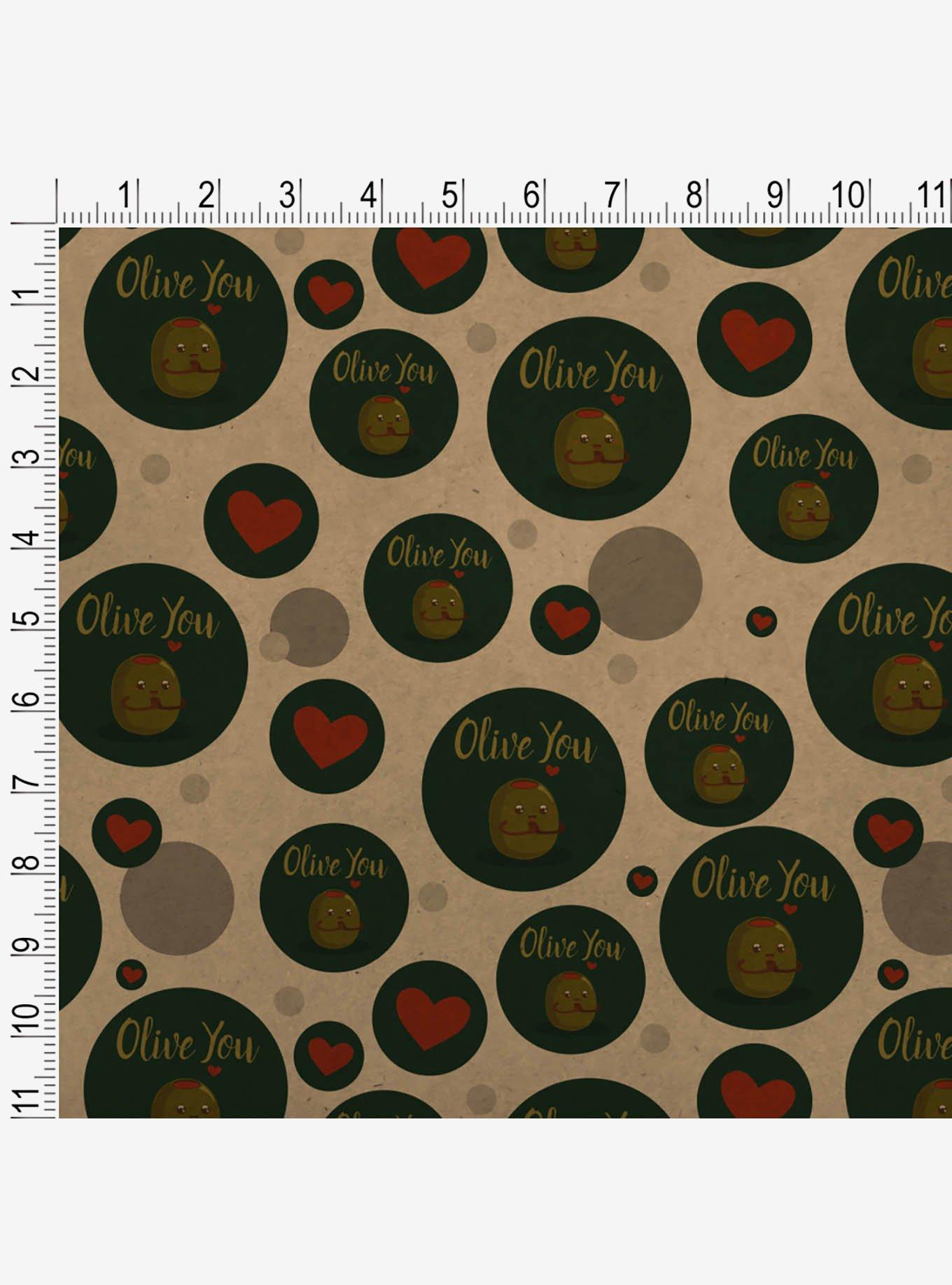 Olive You I Love You Premium Kraft Wrapping Paper, , alternate