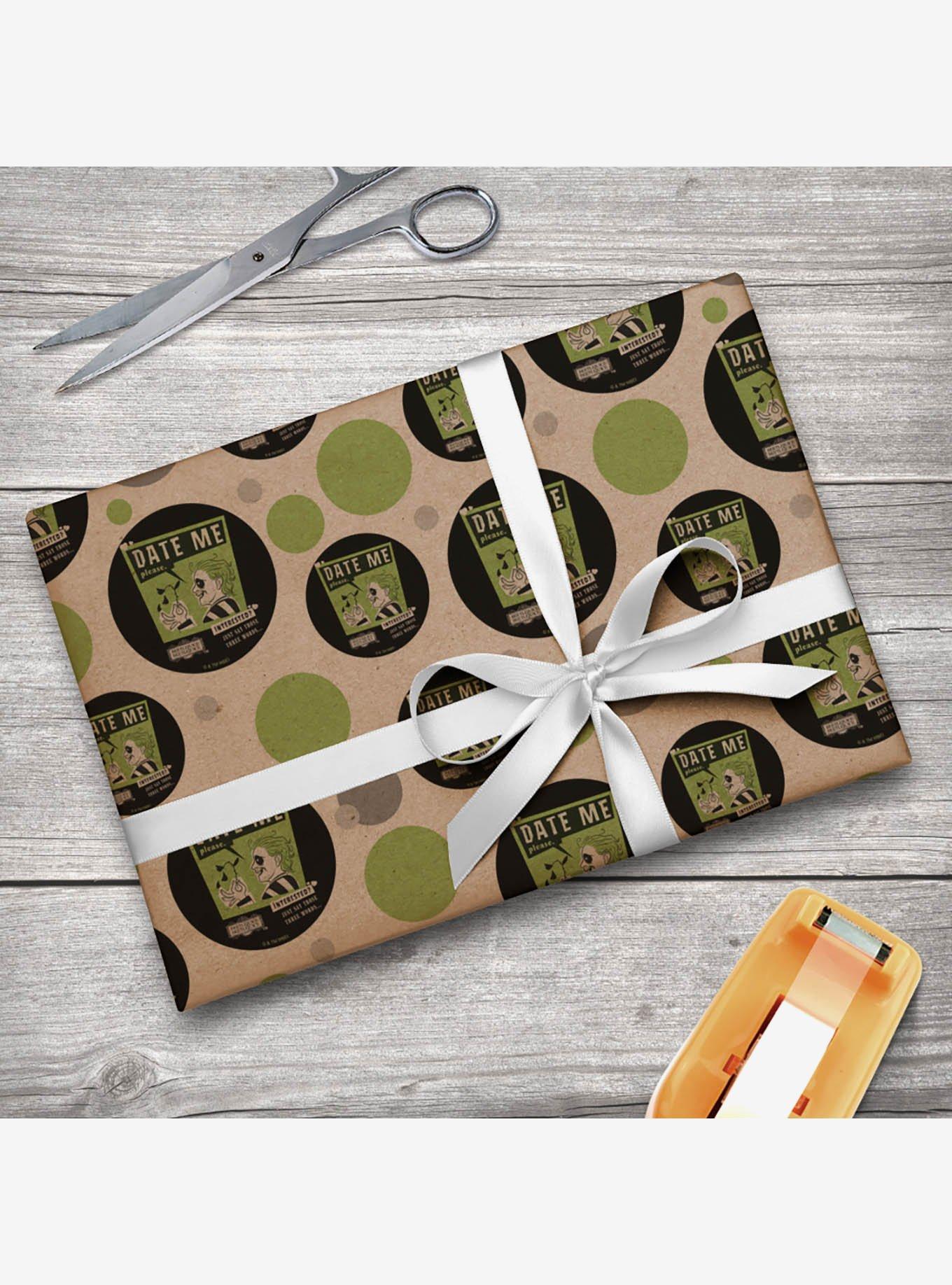 Beetlejuice Date Me Premium Kraft Wrapping Paper, , hi-res