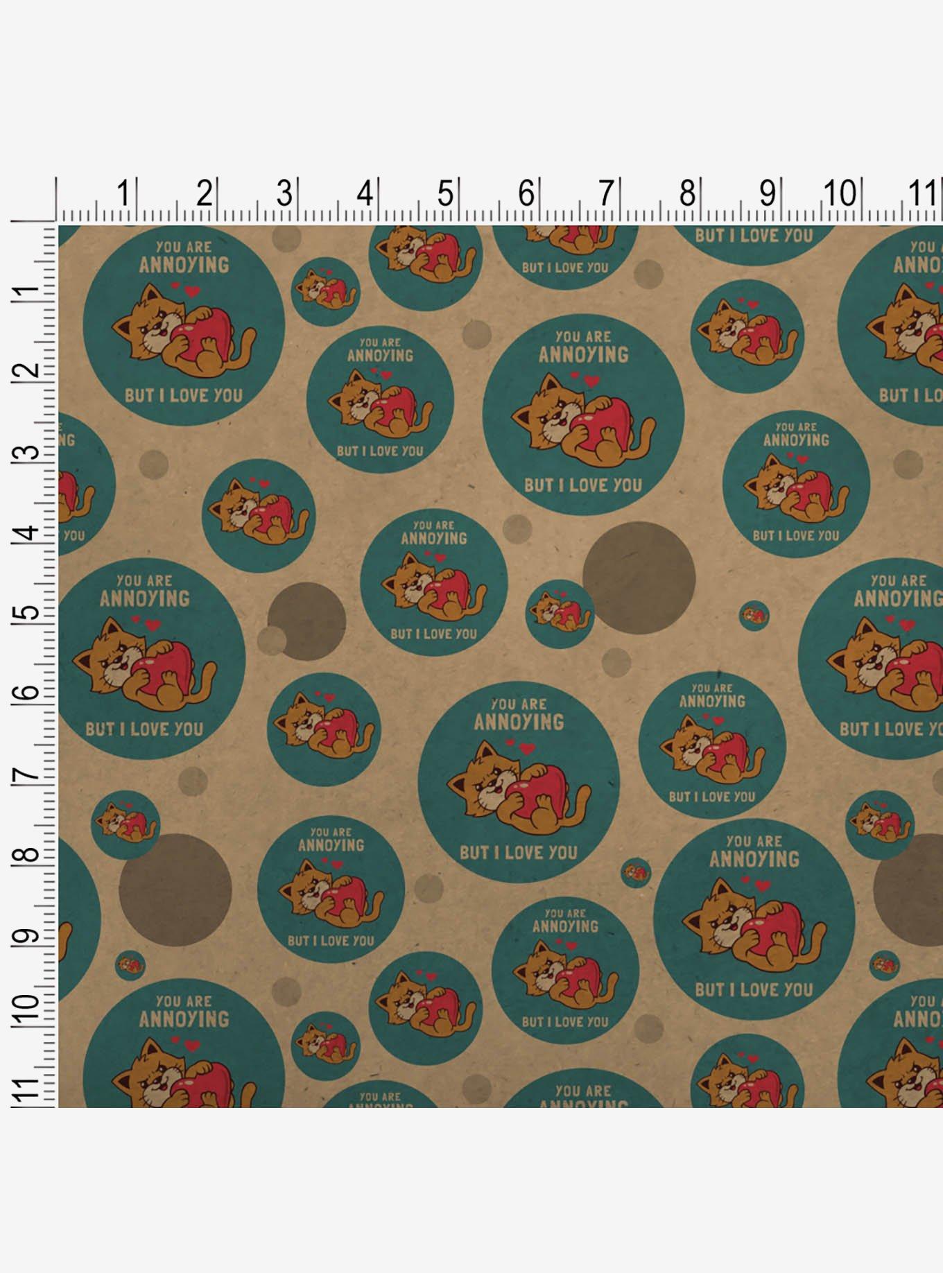 You Are Annoying But I Love You Cat Premium Kraft Wrapping Paper, , alternate
