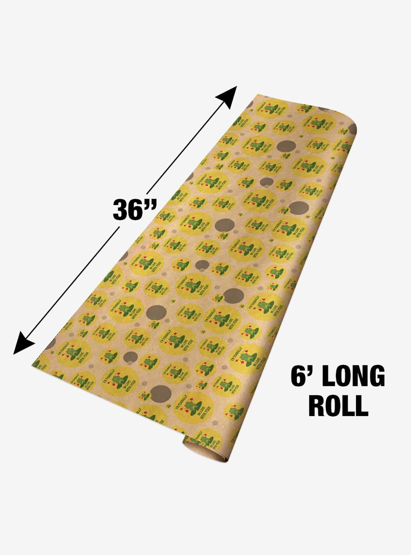 I'm Toadally Totally In Love With You Frog Premium Kraft Wrapping Paper, , alternate