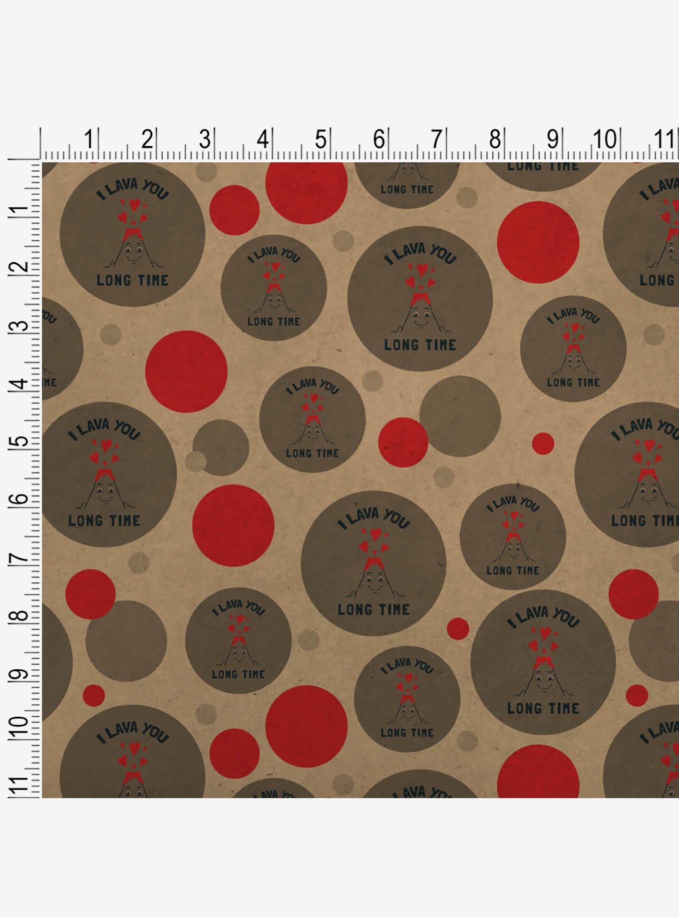 I Lava You Long Time Love Volcano Erupting Premium Kraft Wrapping Paper, , alternate