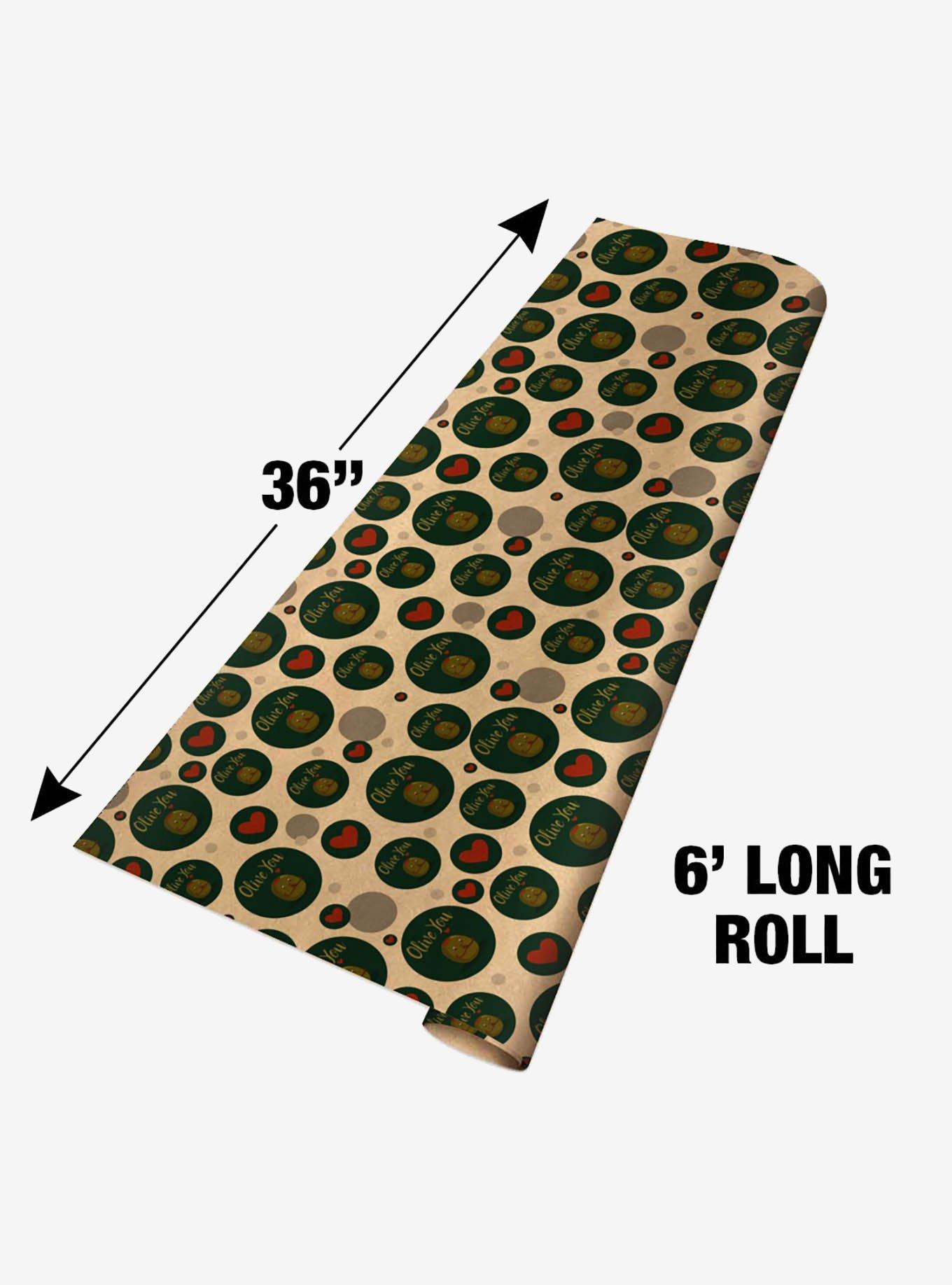 Olive You I Love You Premium Kraft Wrapping Paper, , alternate