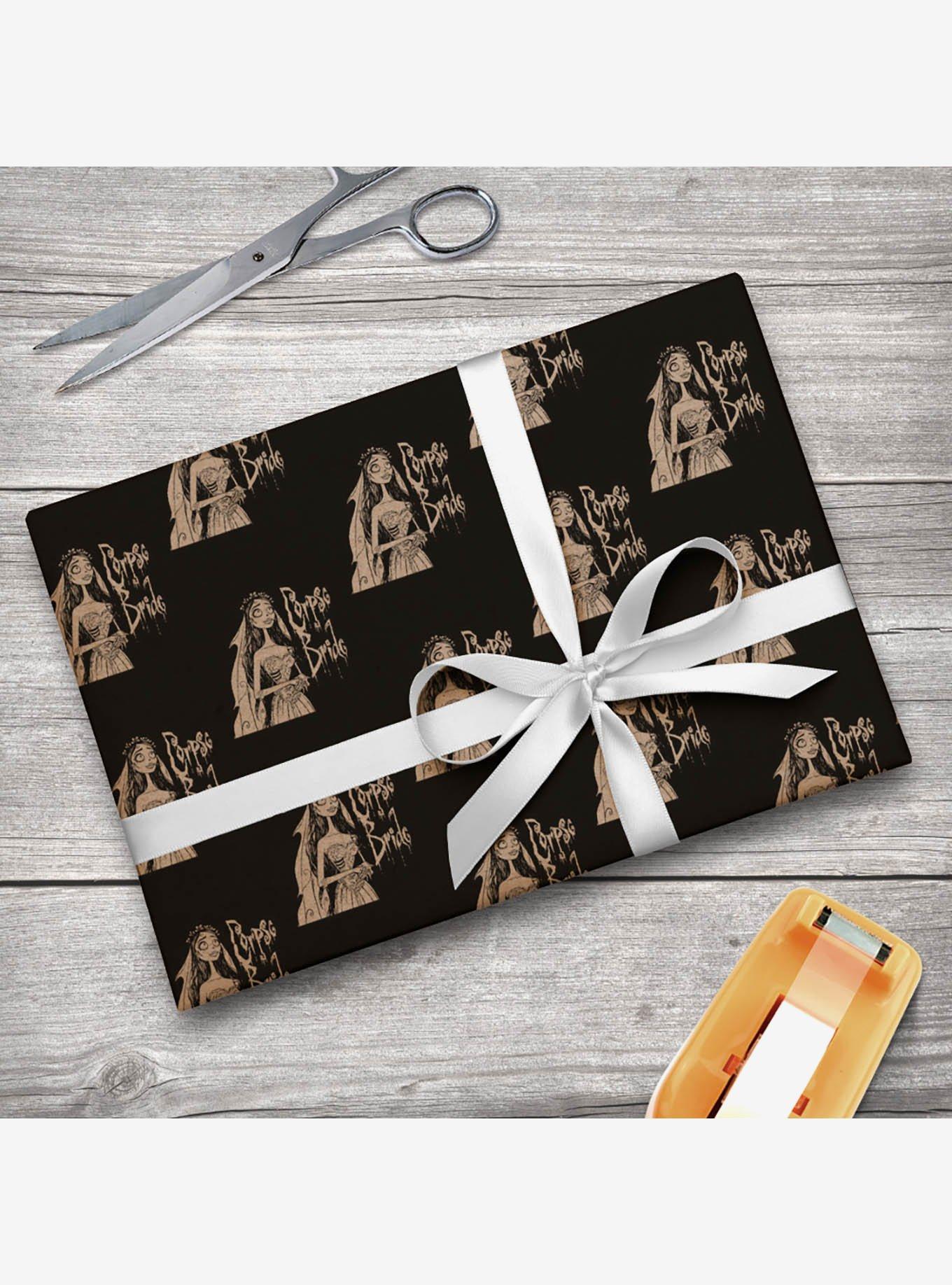 Corpse Bride Logo and Silhouette Dark Premium Kraft Wrapping Paper, , hi-res