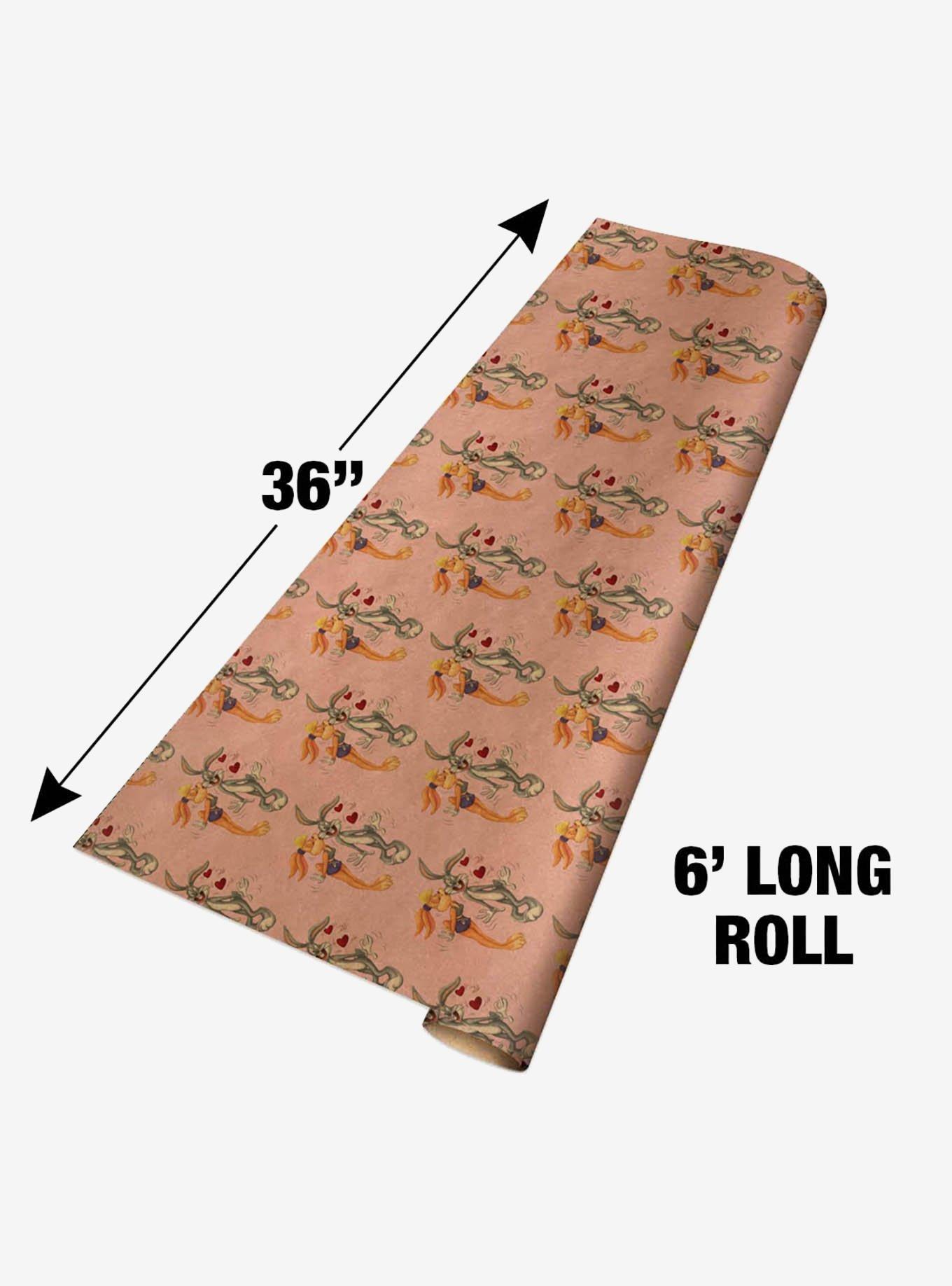 Looney Tunes Bugs and Lola Kiss Premium Kraft Wrapping Paper, , alternate
