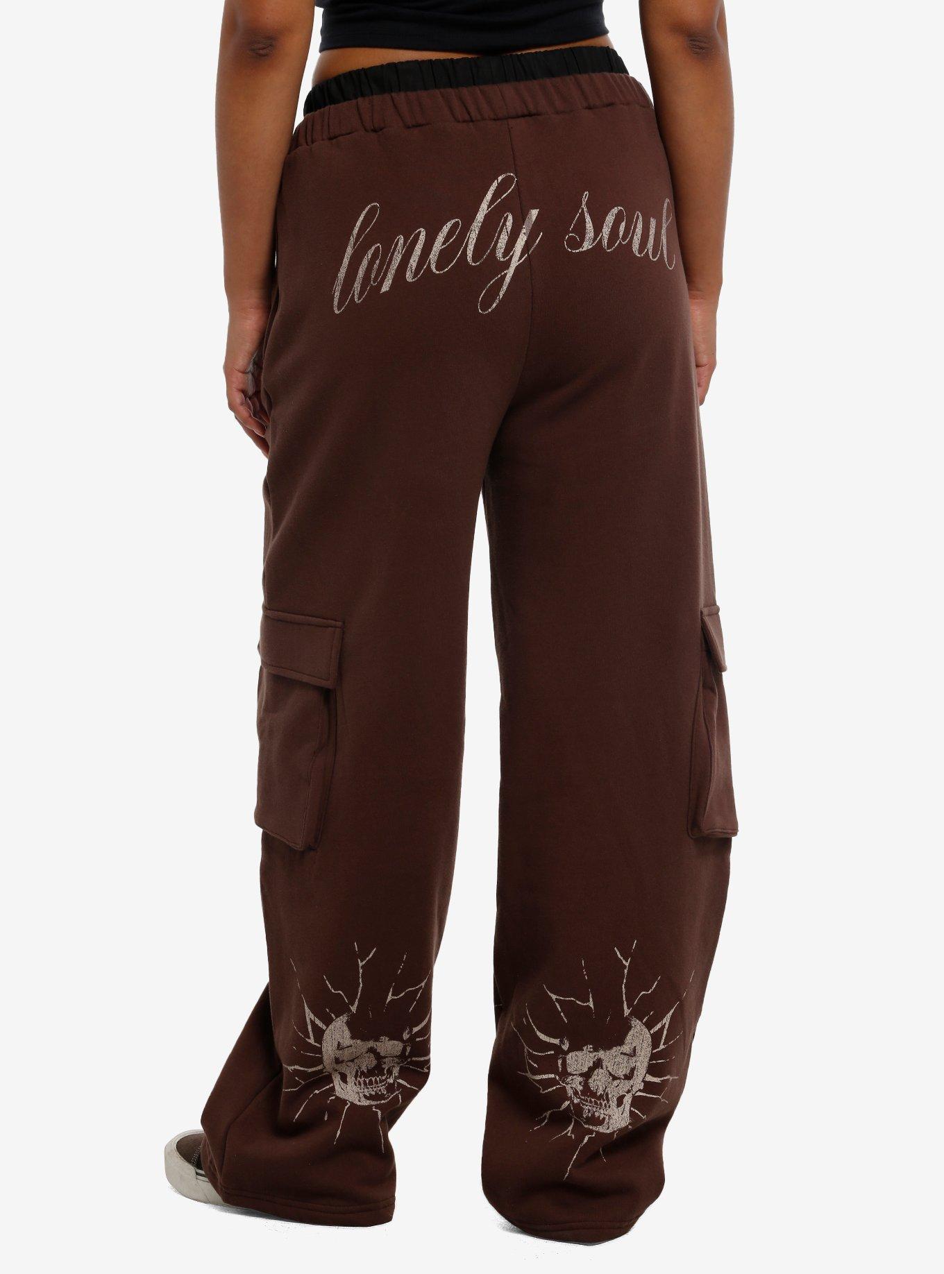 Skull Lonely Soul Double Waist Girls Lounge Pants, , hi-res
