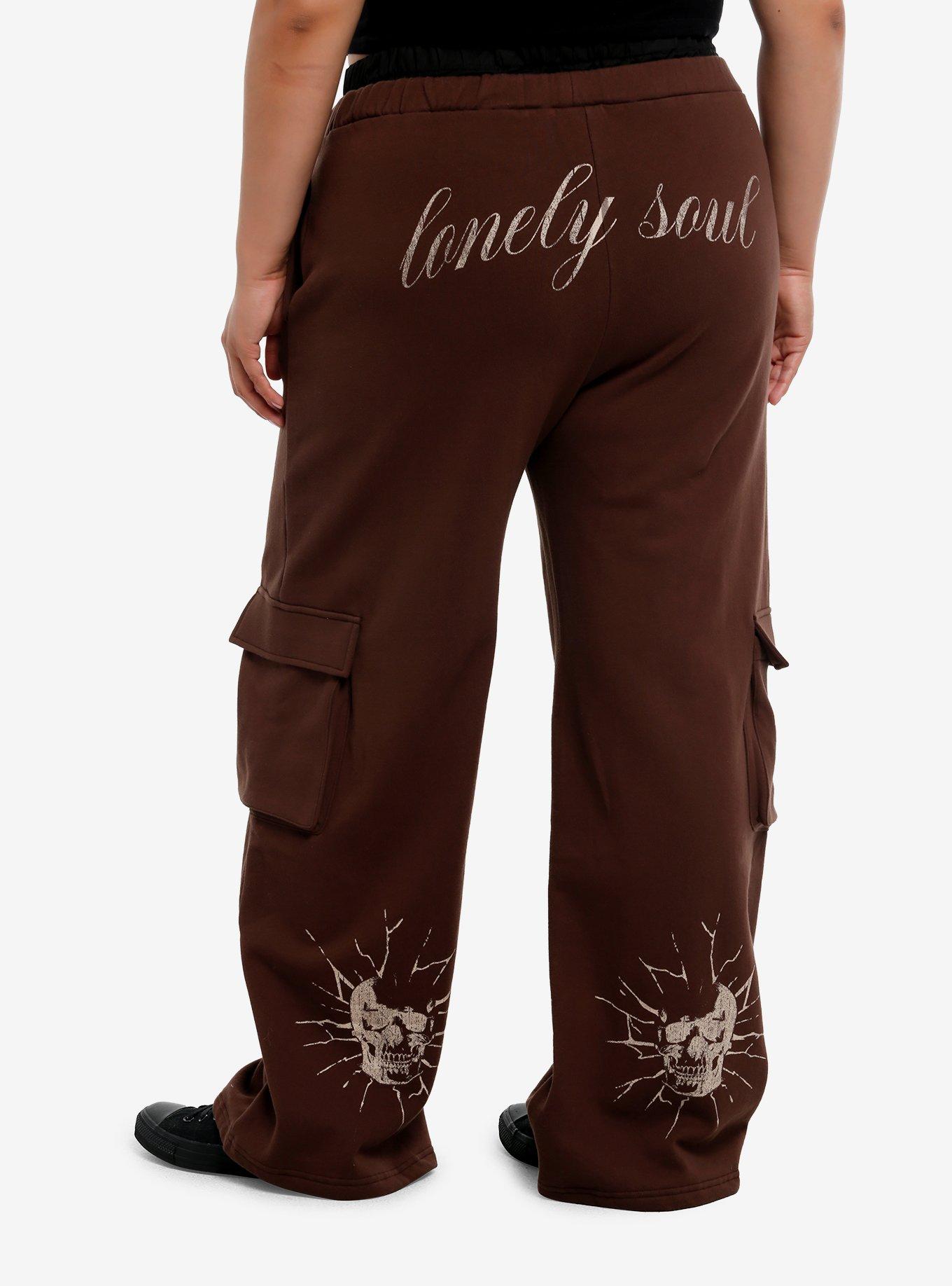 Skull Lonely Soul Double Waist Girls Lounge Pants Plus Size, , hi-res