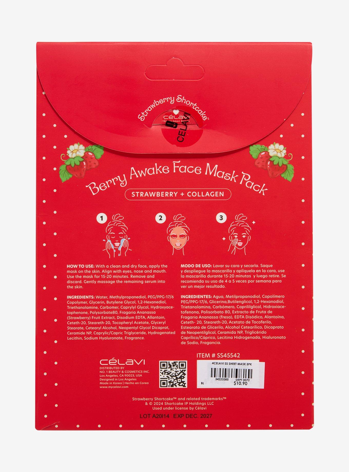 Célavi Strawberry Shortcake Berry Awake Face Mask Set, , hi-res