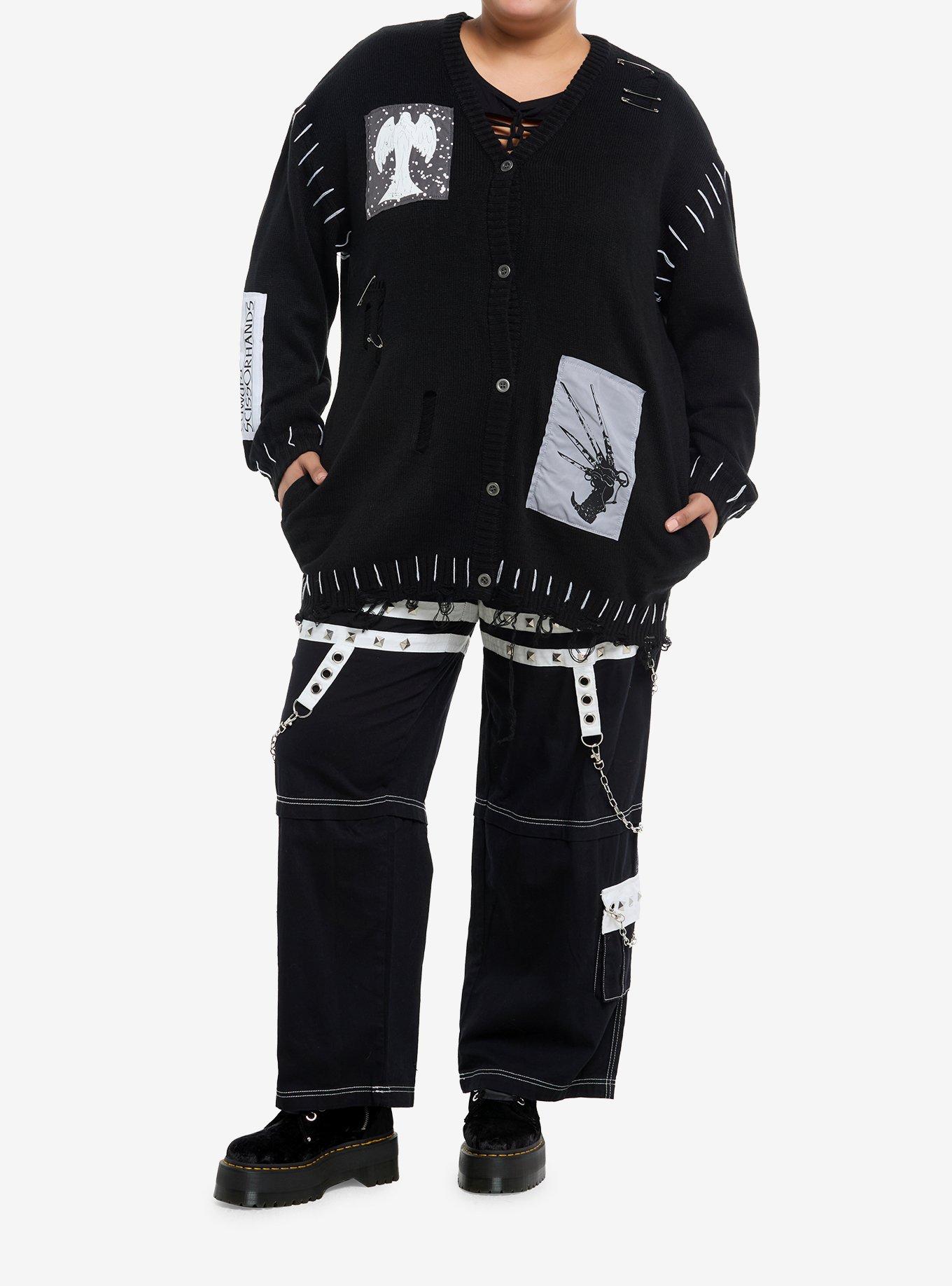 Her Universe Edward Scissorhands Patches Destructed Cardigan Plus Size, , hi-res