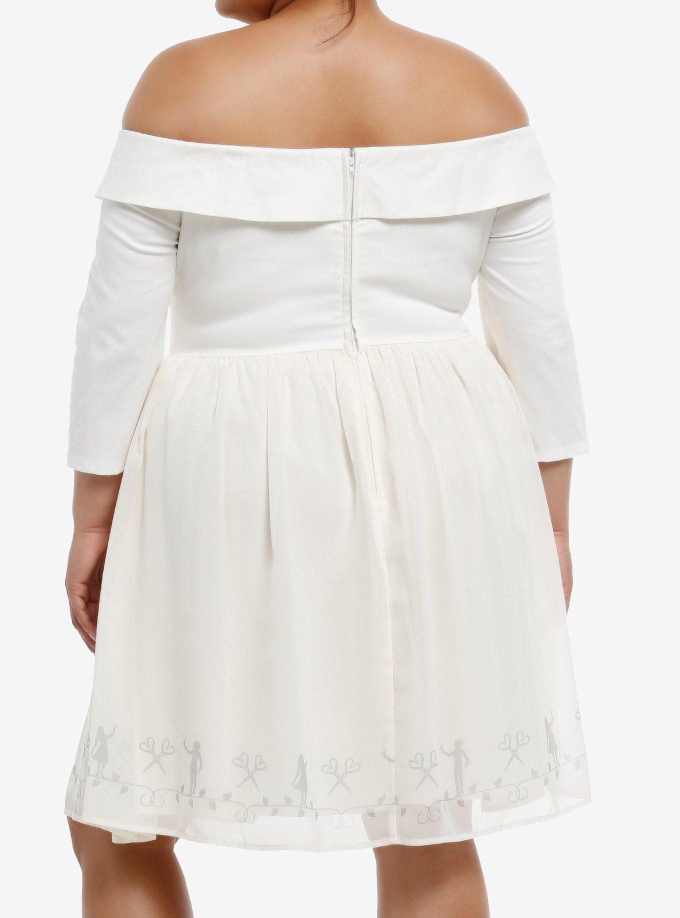 Her Universe Edward Scissorhands Kim Off-The-Shoulder Dress Plus Size, IVORY, alternate