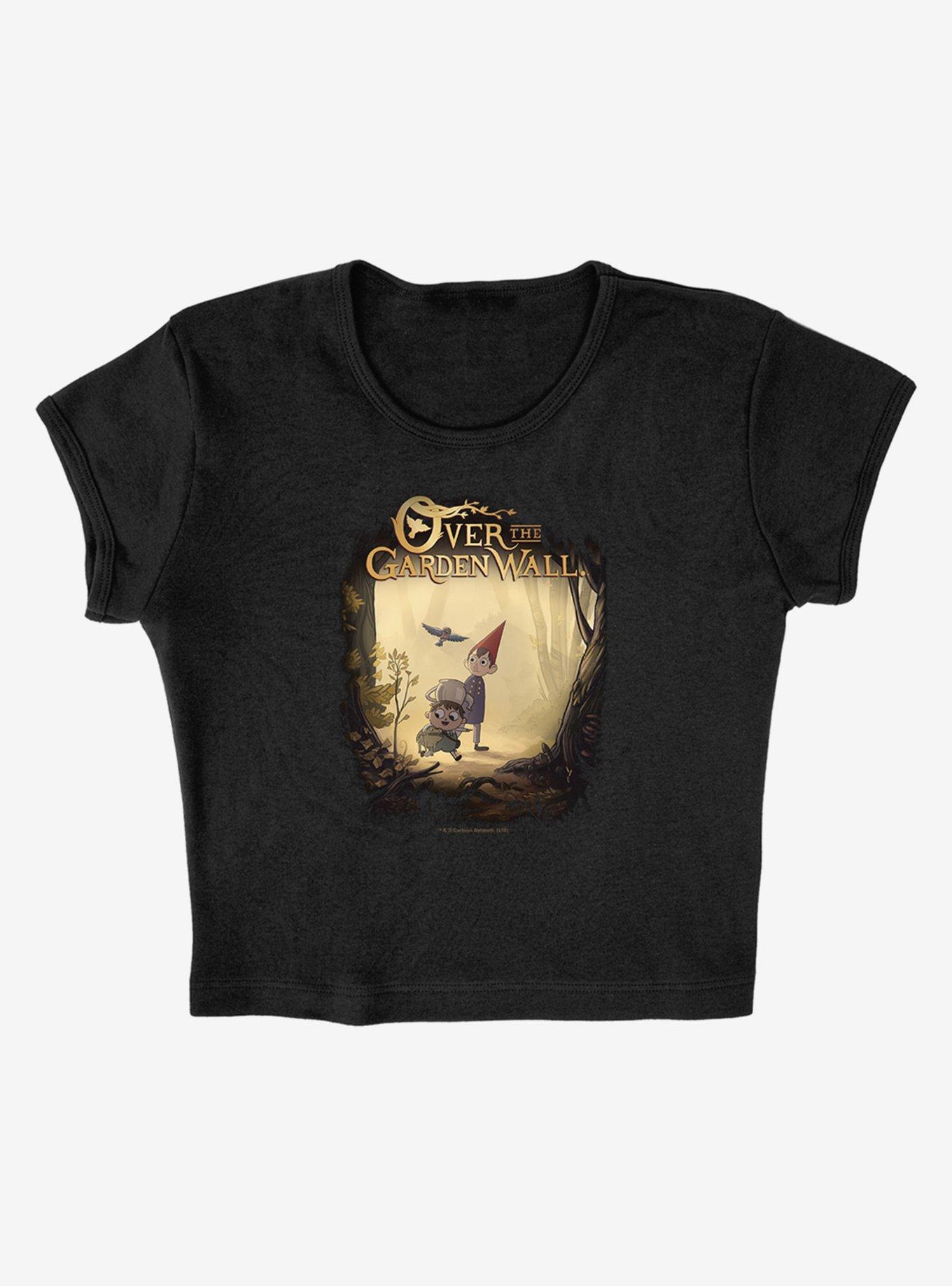 Over The Garden Wall Key Art Cap Sleeve Baby Rib Women's Crop Top, BLACK, alternate