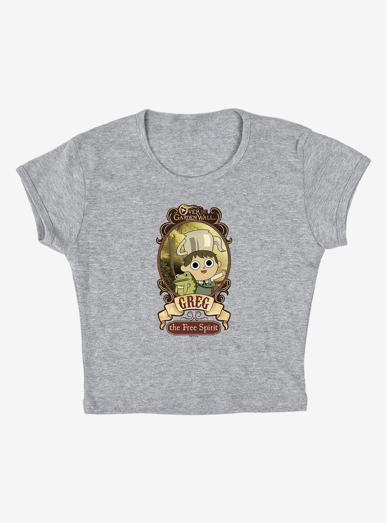 Over The Garden Wall Greg Poster Cap Sleeve Baby Rib Women's Crop Top, ATHLETIC HEATHER, alternate