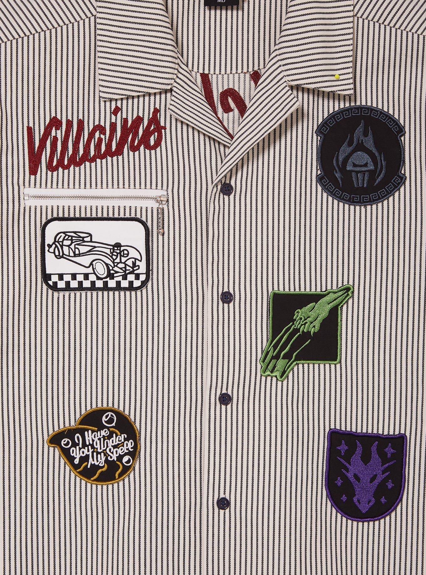 Disney Villains Icons Striped Woven Button-Up - BoxLunch Exclusive, BLUE STRIPE, alternate