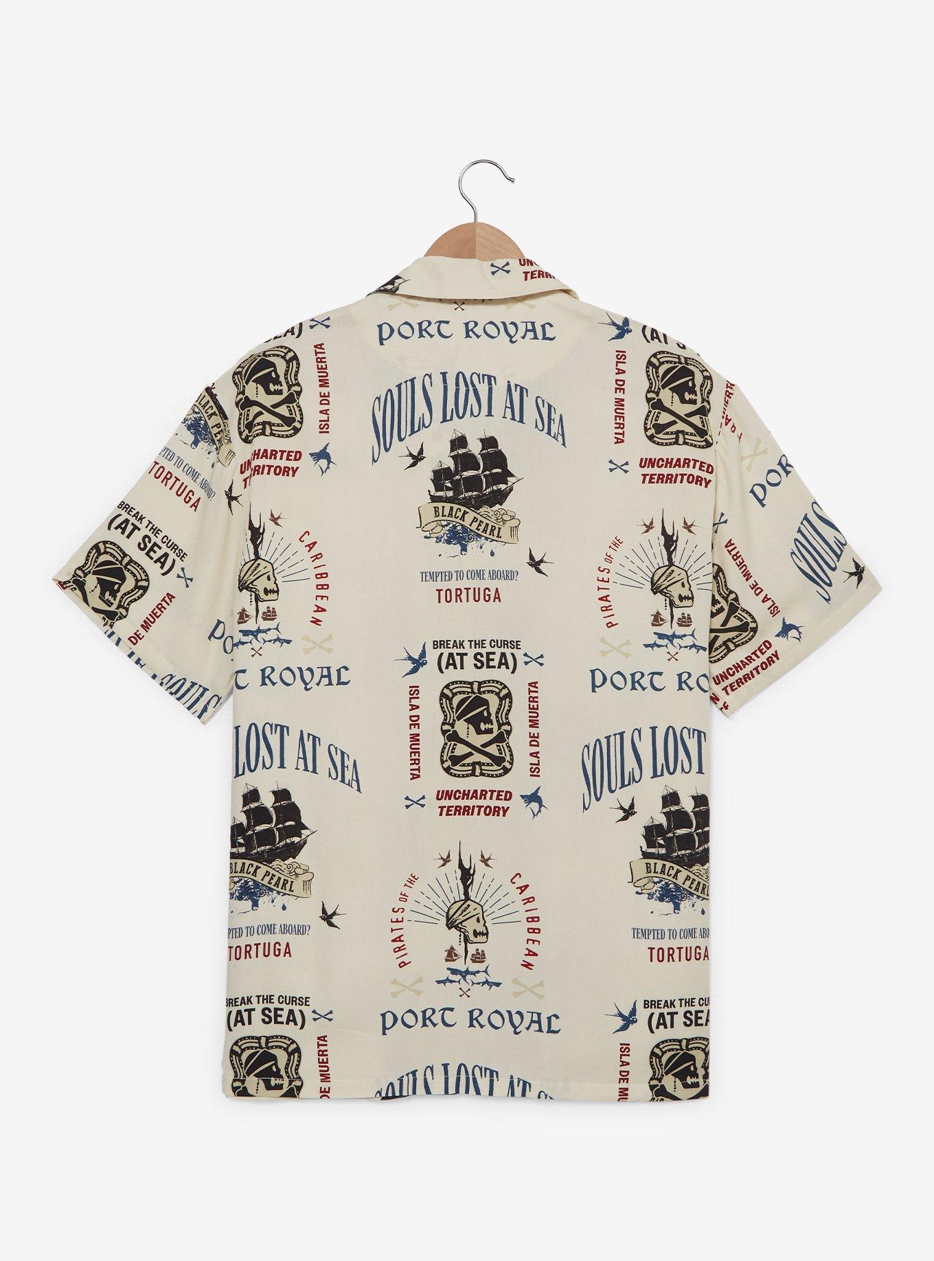 Disney The Pirates of The Caribbean Icons Allover Print Woven Button-Up - BoxLunch Exclusive, , hi-res