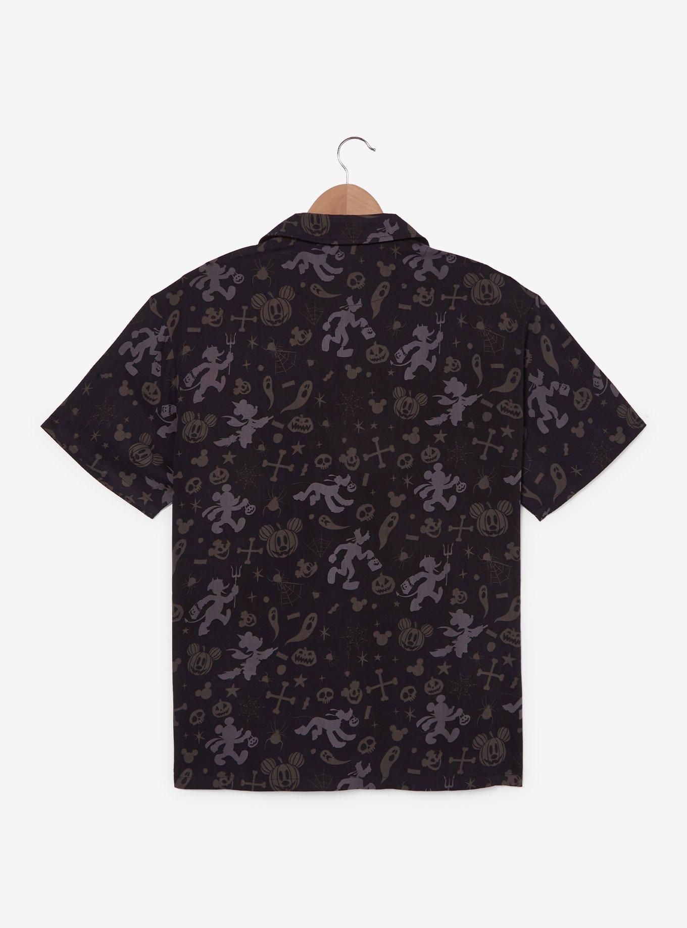 Disney Mickey and Friends Halloween Allover Print Woven Button Up — BoxLunch Exclusive, , hi-res