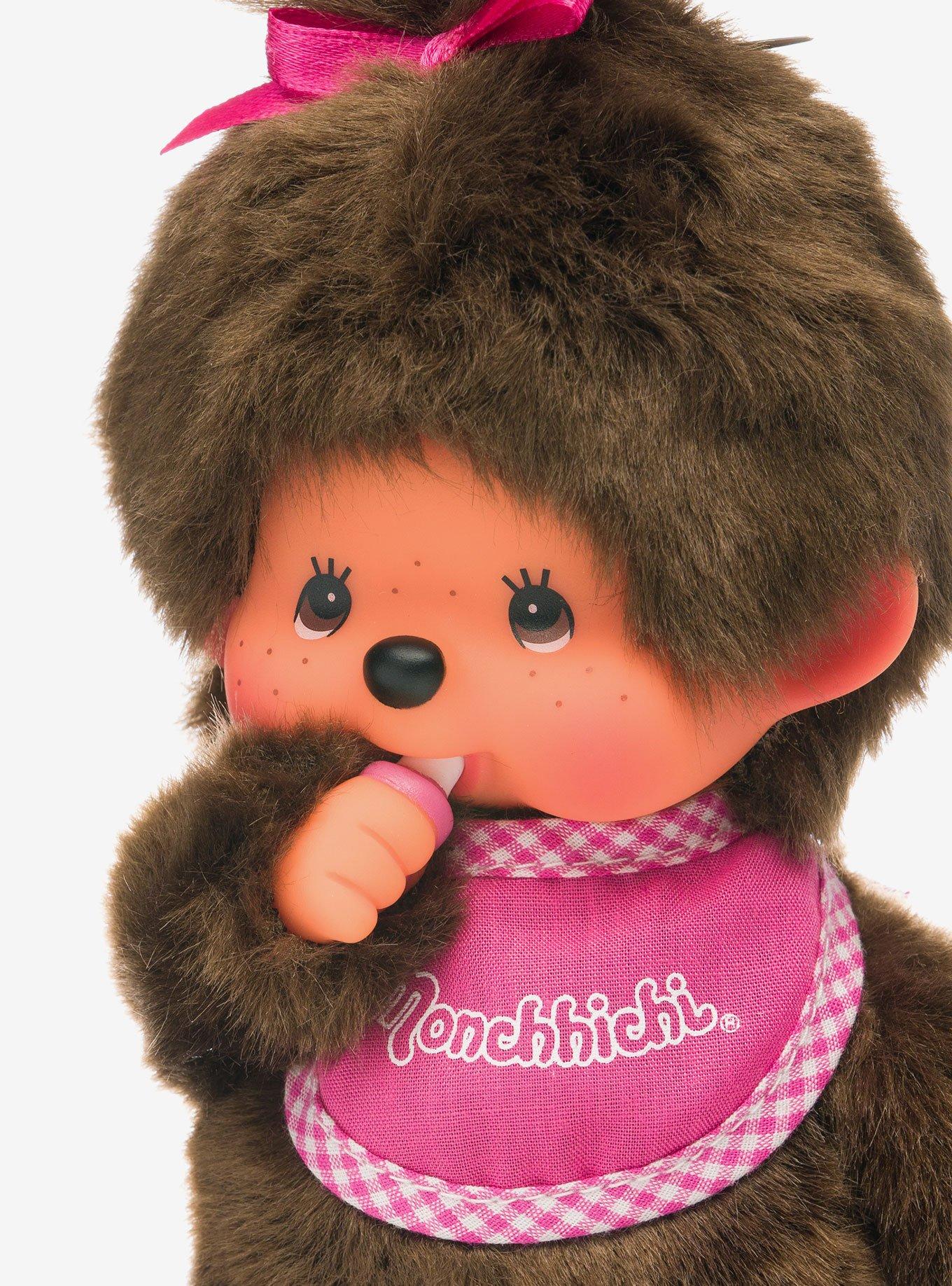 Monchhichi Classic Standard Girl Pink Bib Doll, , hi-res