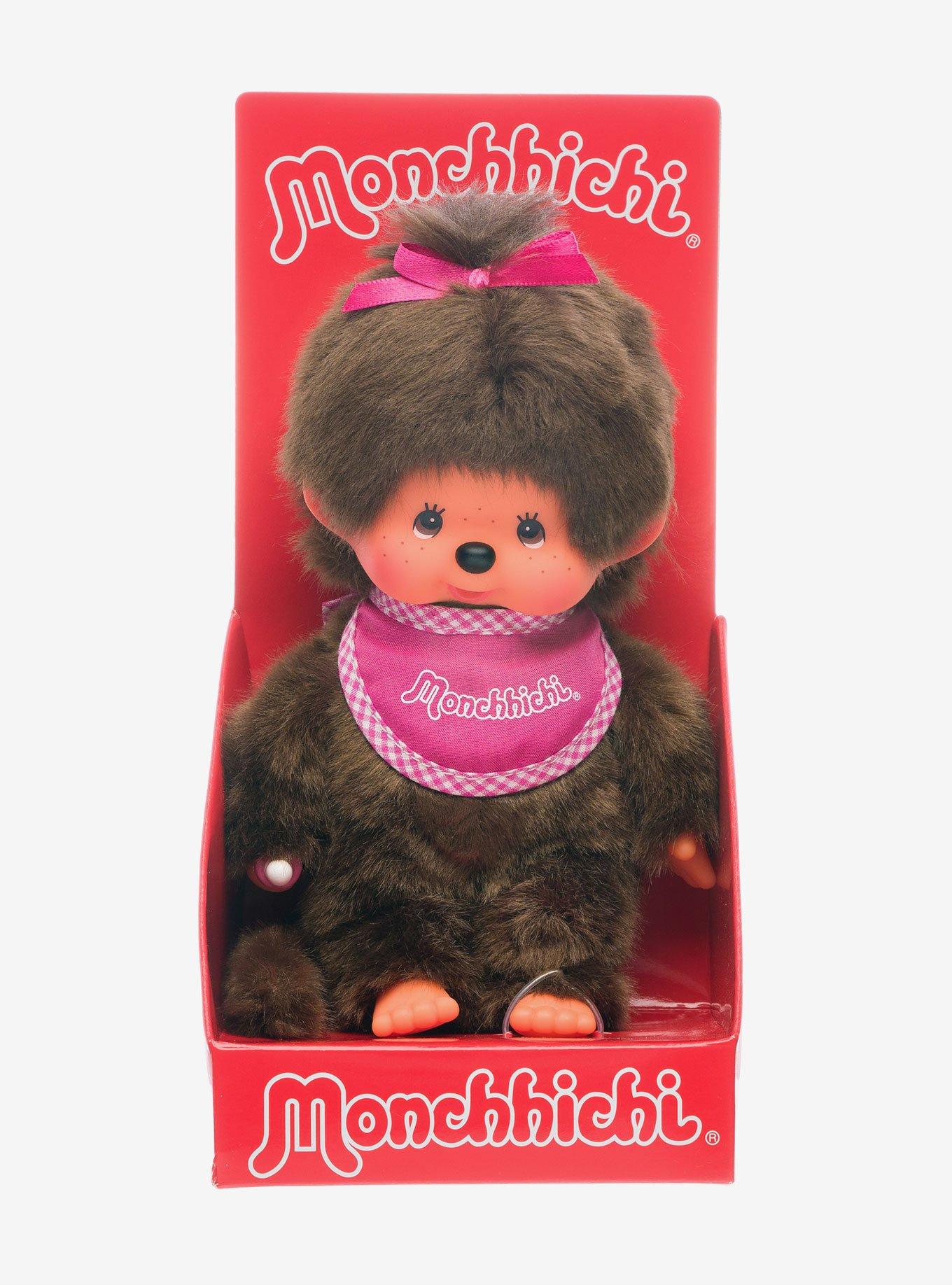 Monchhichi Classic Standard Girl Pink Bib Doll, , alternate