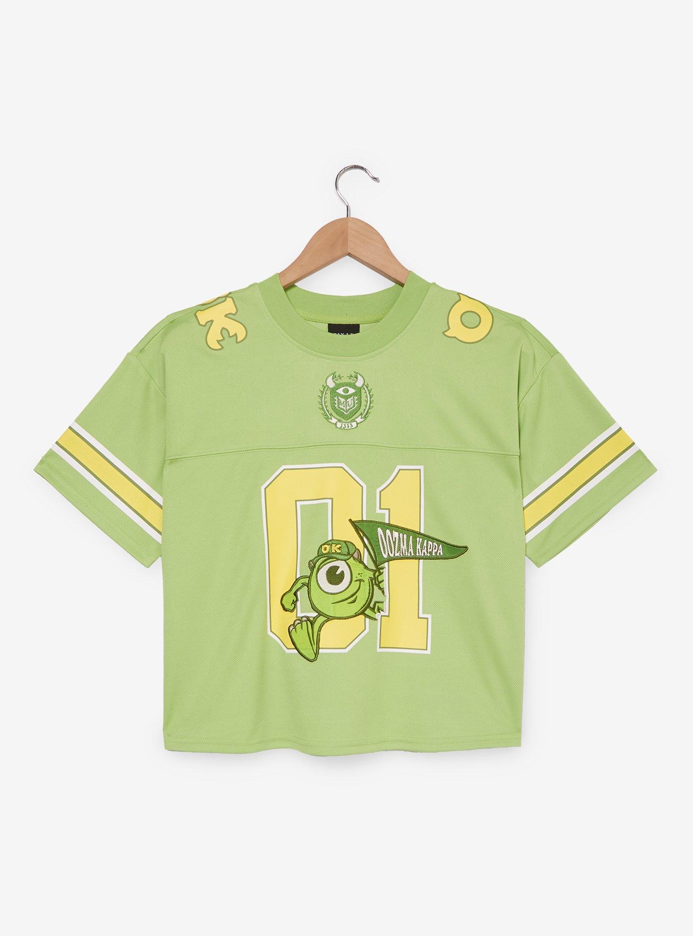 Disney Pixar Monsters University Mike Oozma Kappa Women's Cropped Football Jersey &mdash; BoxLunch Exclusive, GREEN, alternate