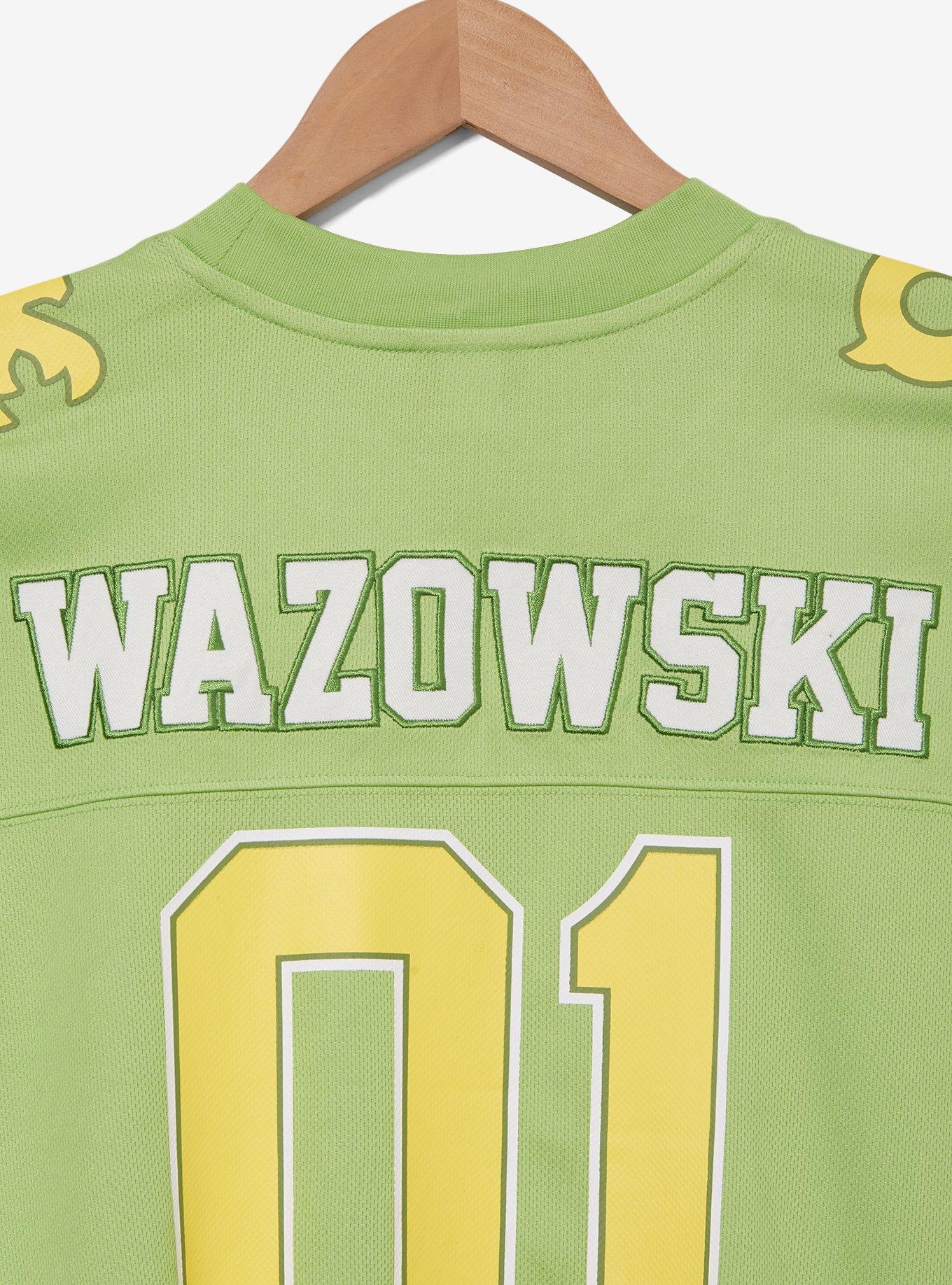 Disney Pixar Monsters University Mike Oozma Kappa Women's Plus Size Cropped Football Jersey — BoxLunch Exclusive, GREEN, alternate