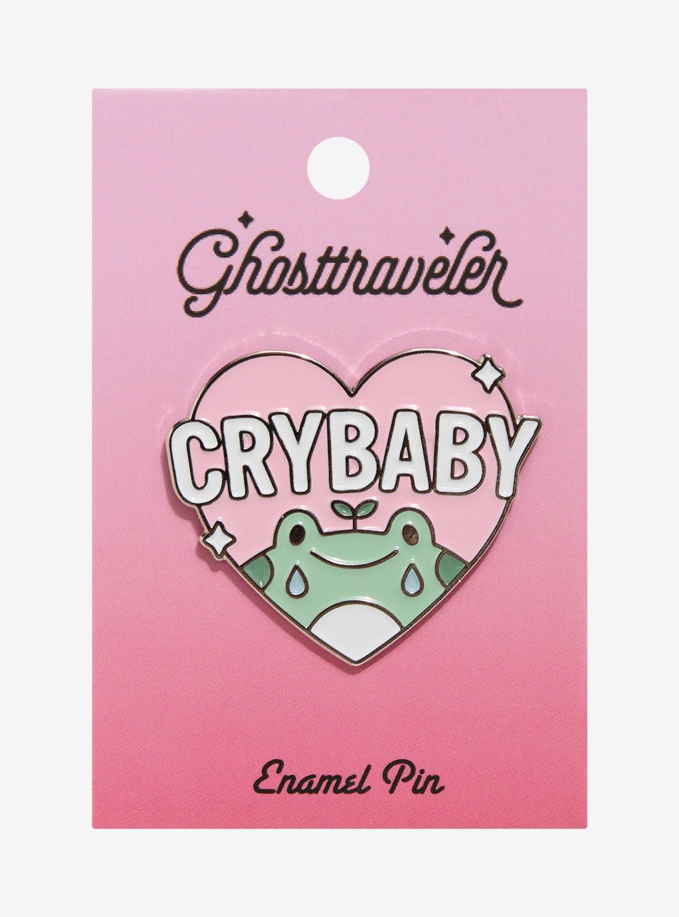 Ghosttraveler Crybaby Frog Heart Enamel Pin, , hi-res