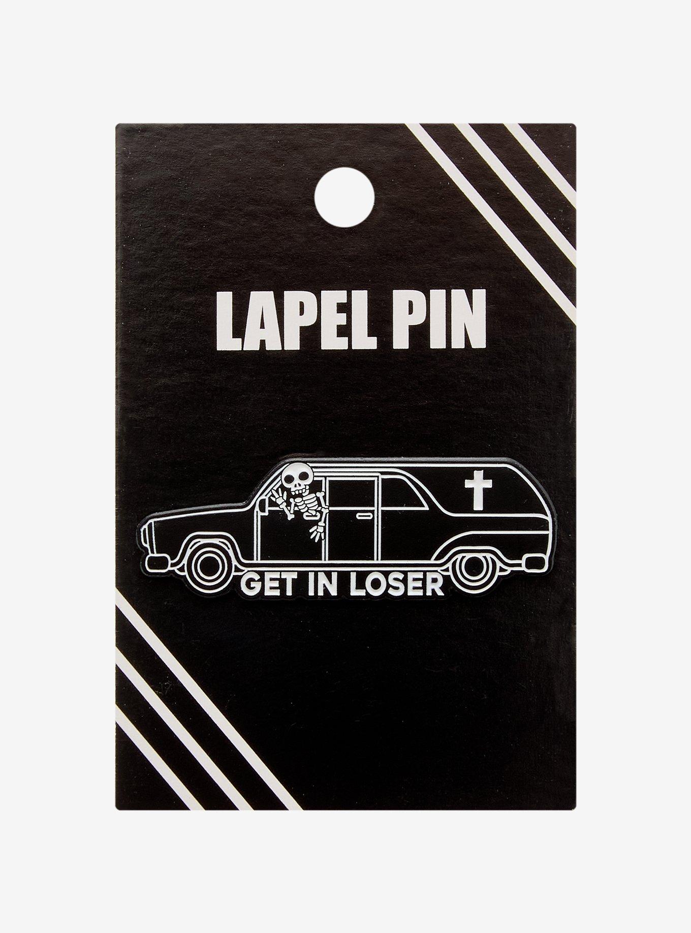 Hearse Get In Loser Enamel Pin, , hi-res