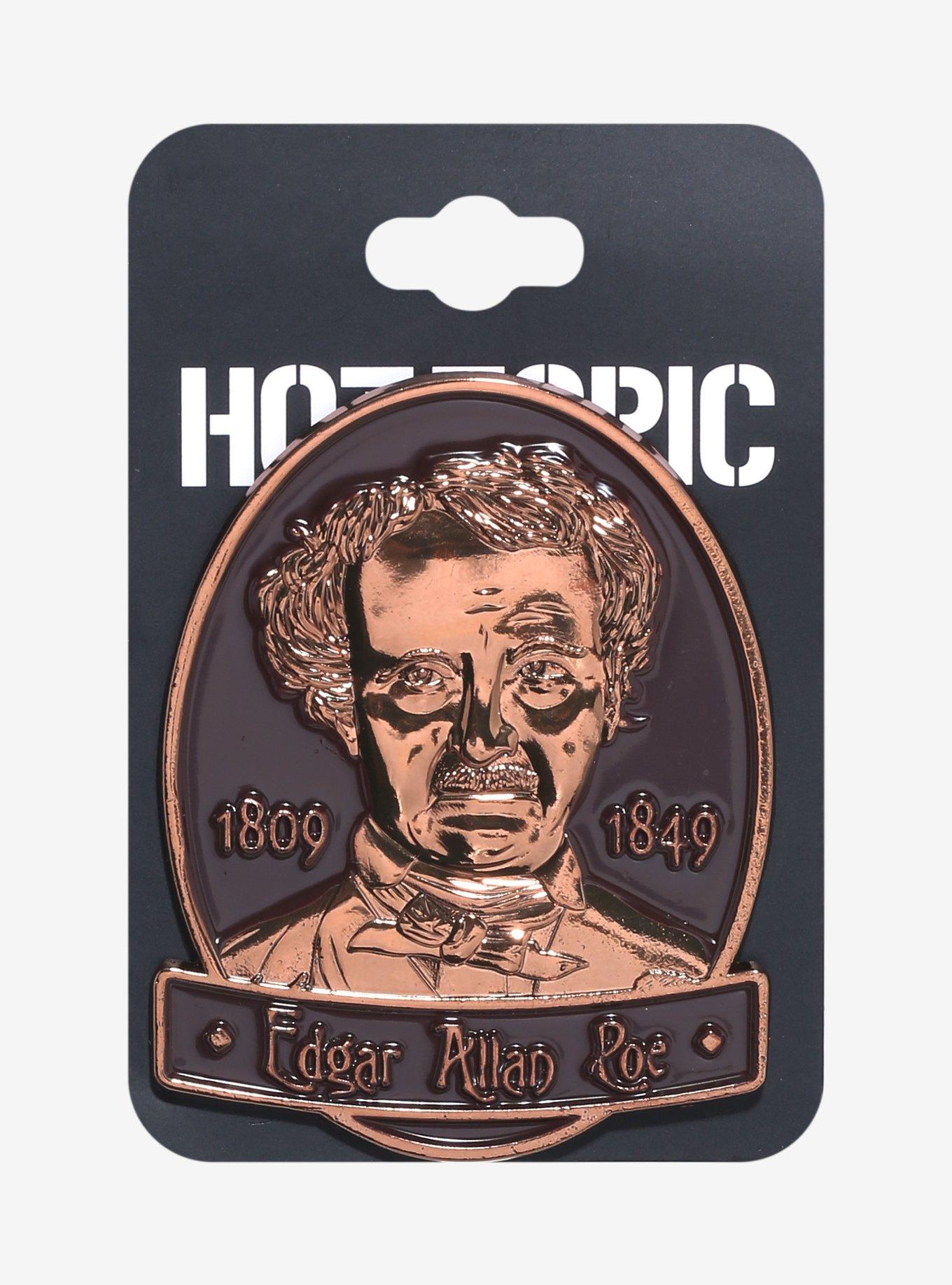 Edgar Allan Poe Bronze Enamel Pin, , alternate