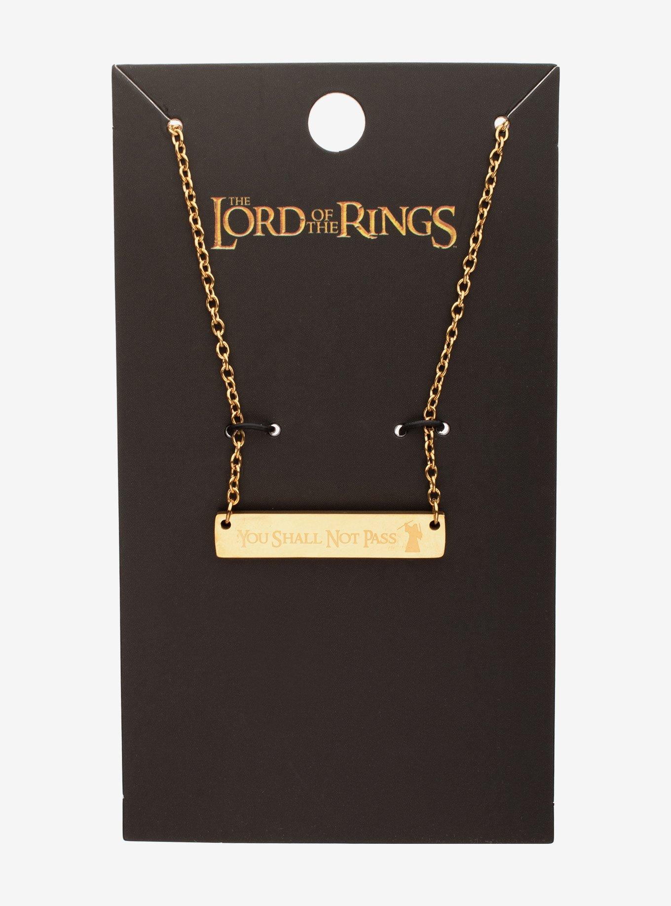 The Lord Of The Rings You Shall Not Pass Nameplate Necklace, , hi-res