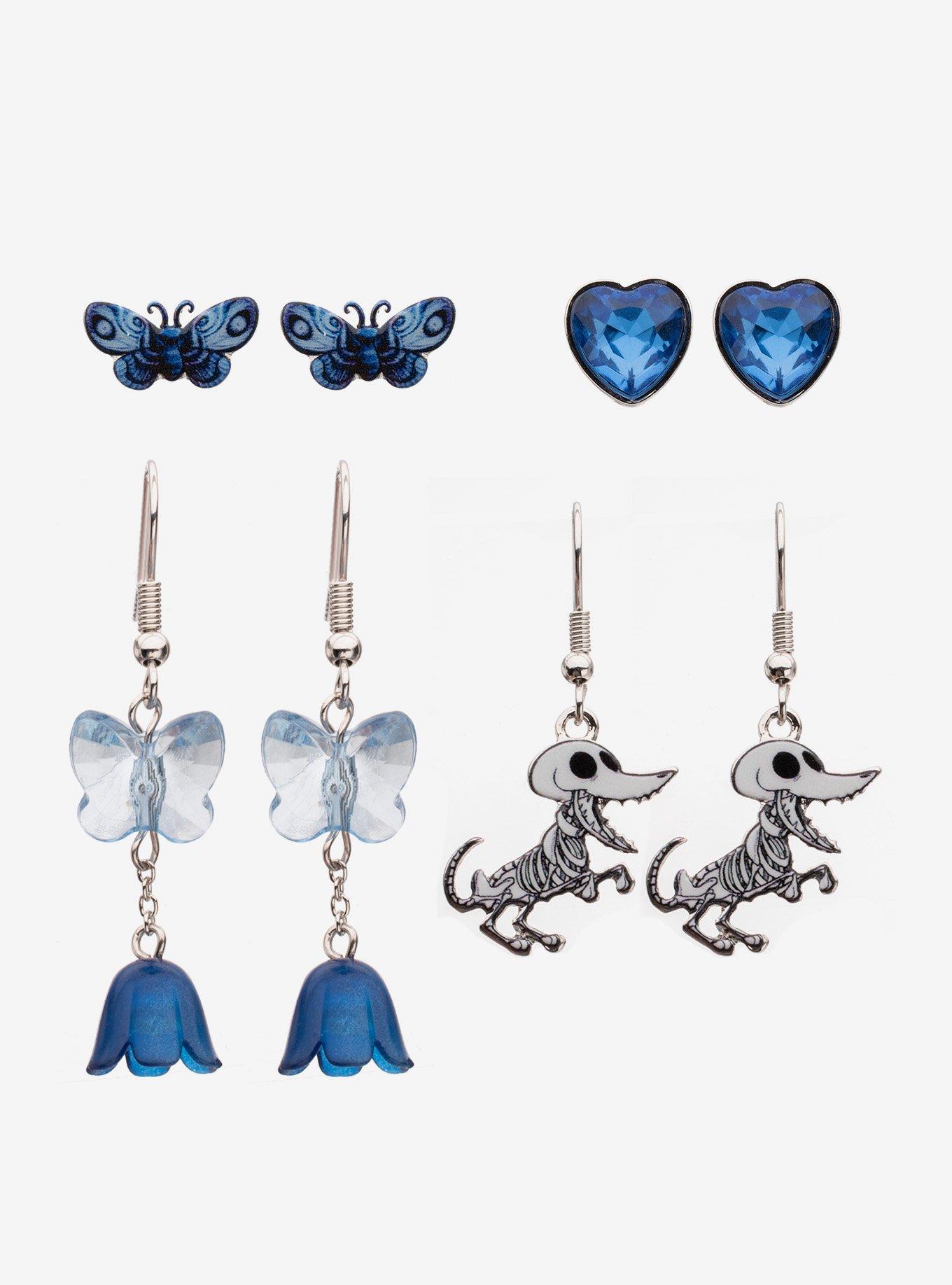 Corpse Bride Scraps Floral Earring Set, , hi-res