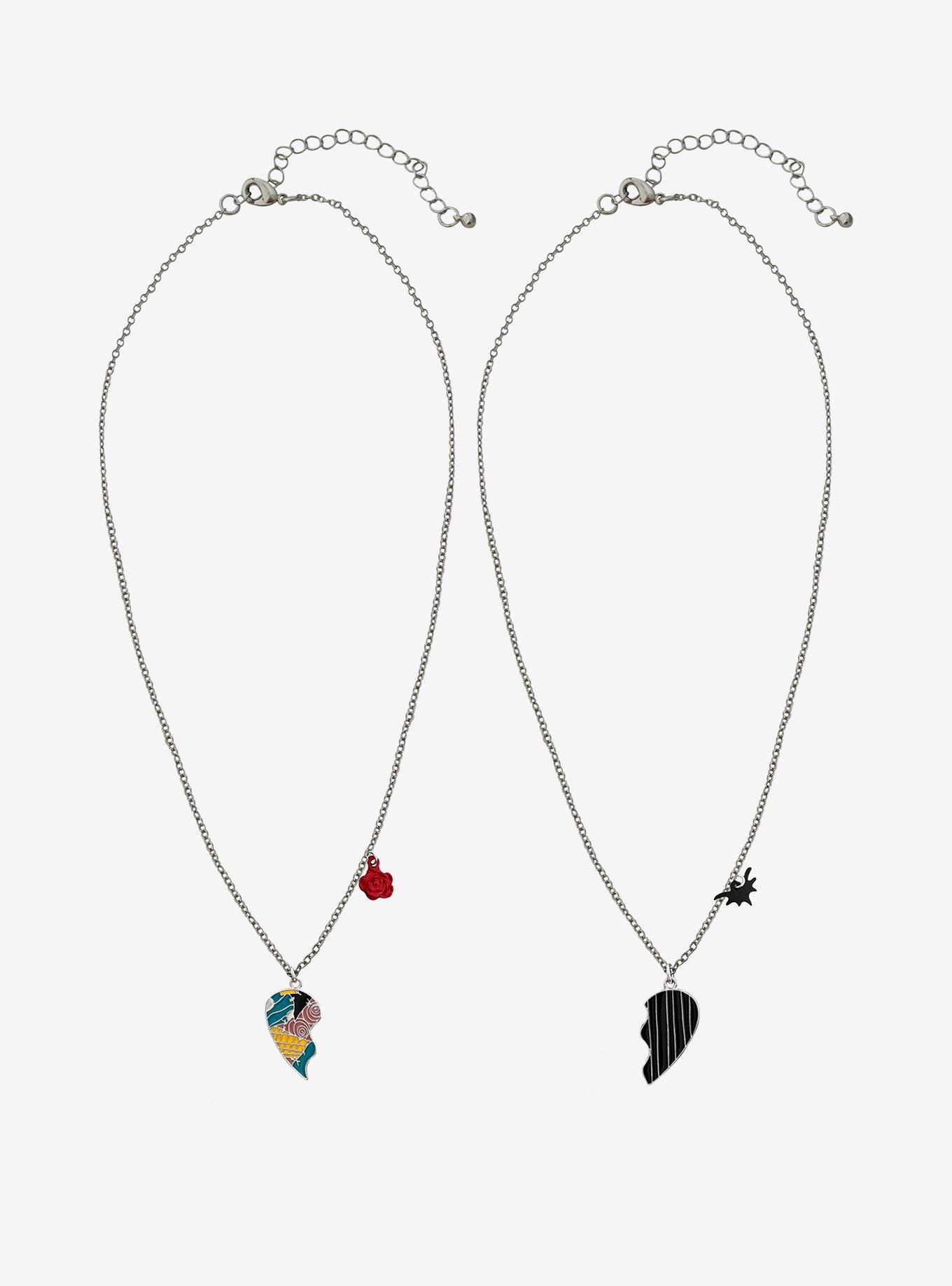 Her Universe The Nightmare Before Christmas Jack & Sally Heart Best Friend Necklace Set, , hi-res