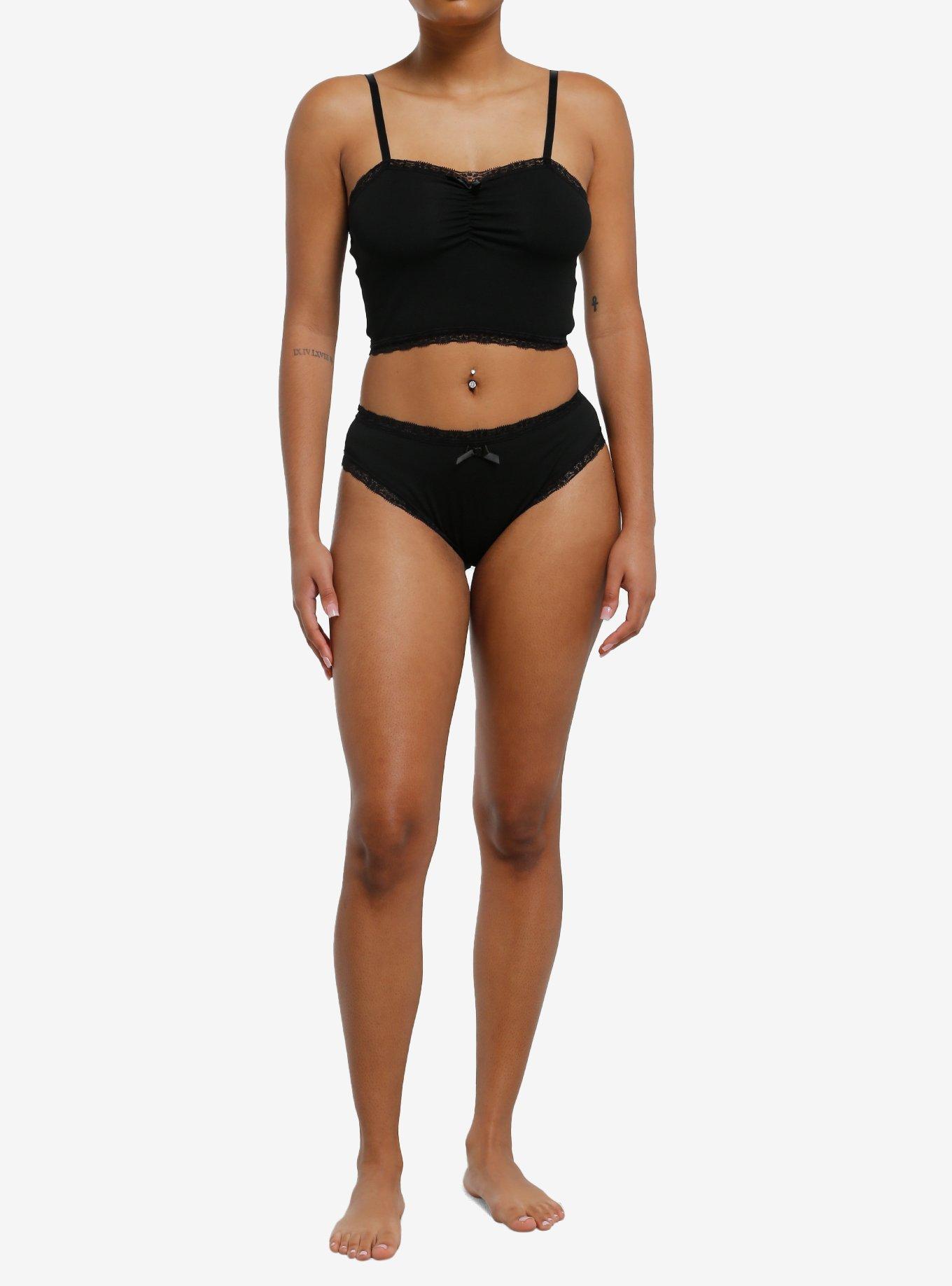 Black Lace Bralette Cami, , hi-res