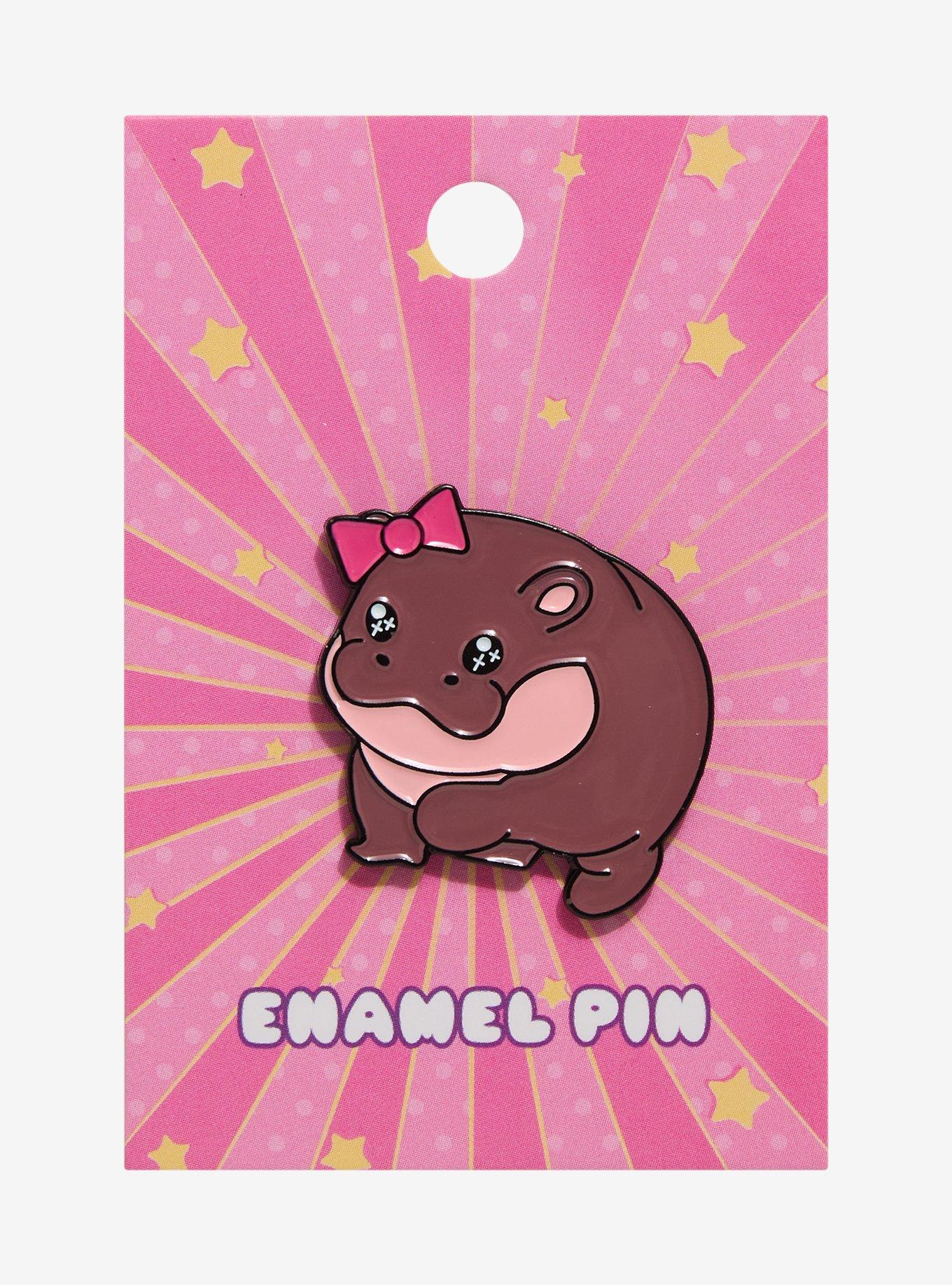 Pygmy Hippo Coquette Enamel Pin, , hi-res