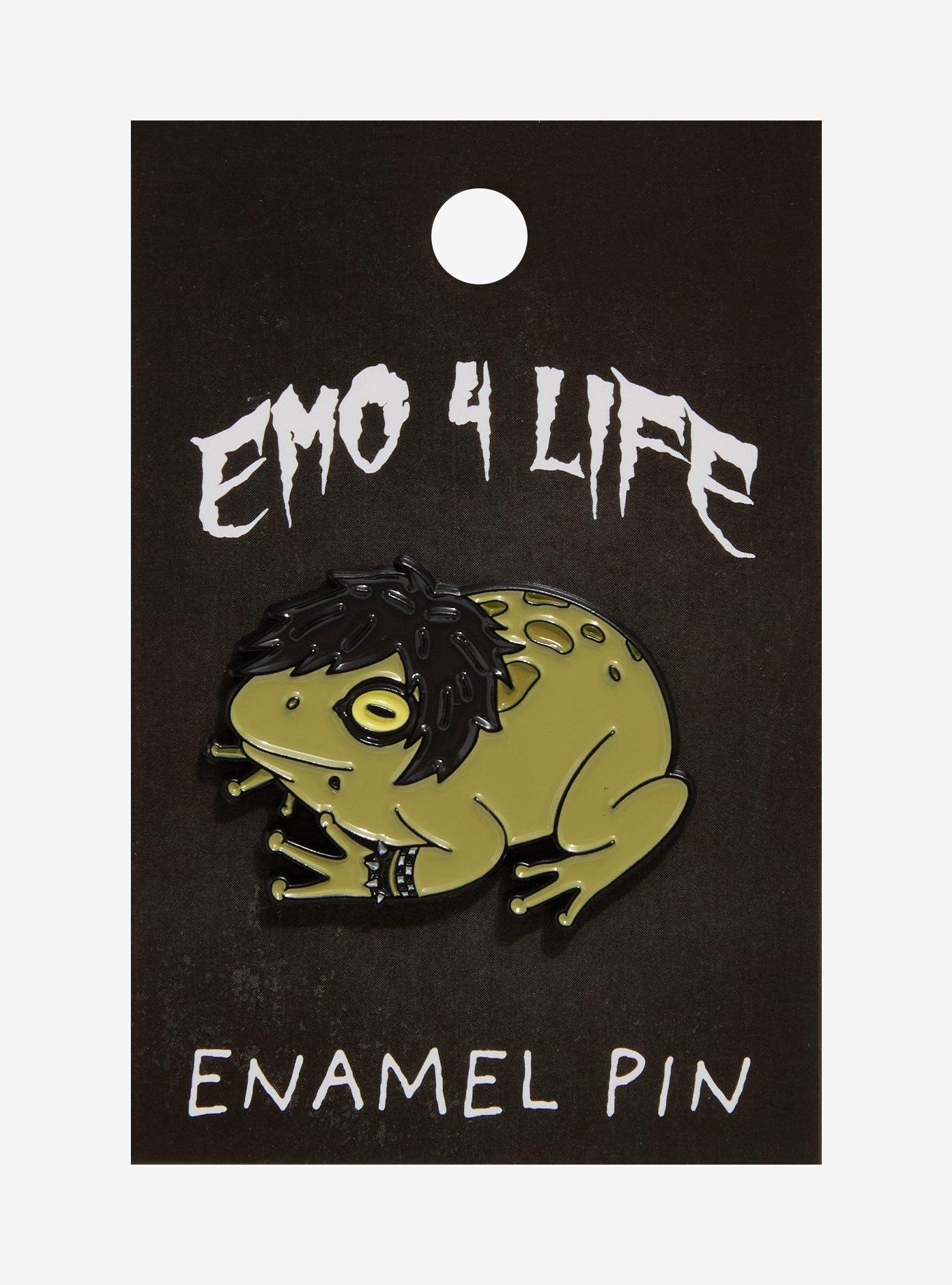 Emo Frog Enamel Pin, , hi-res