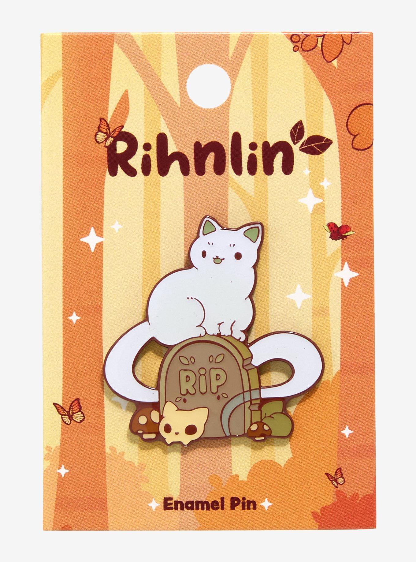 Rihnlin Ghost Cat Enamel Pin, , hi-res