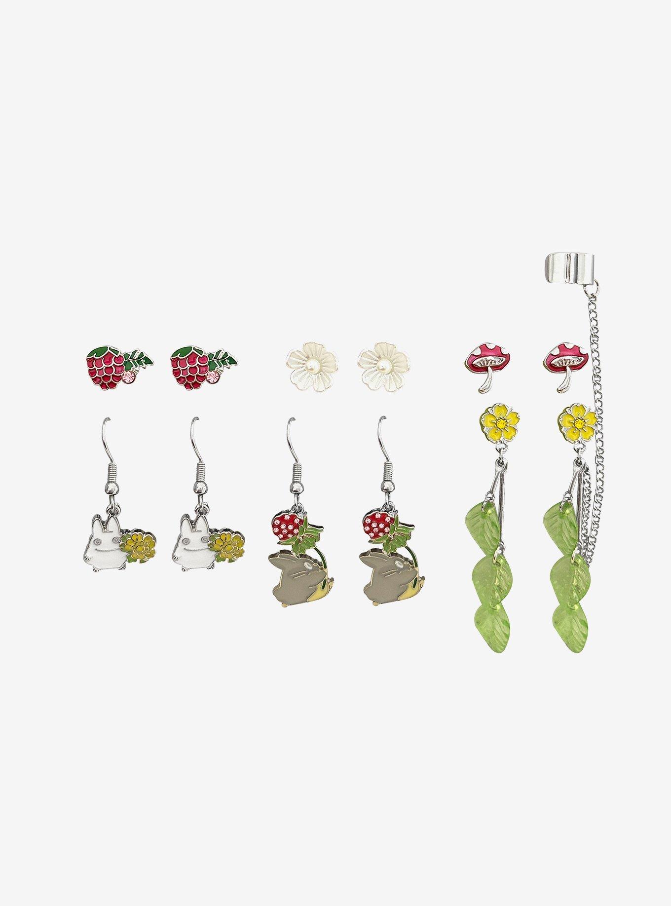 Studio Ghibli® My Neighbor Totoro Strawberry Totoro Cuff Earring Set, , hi-res