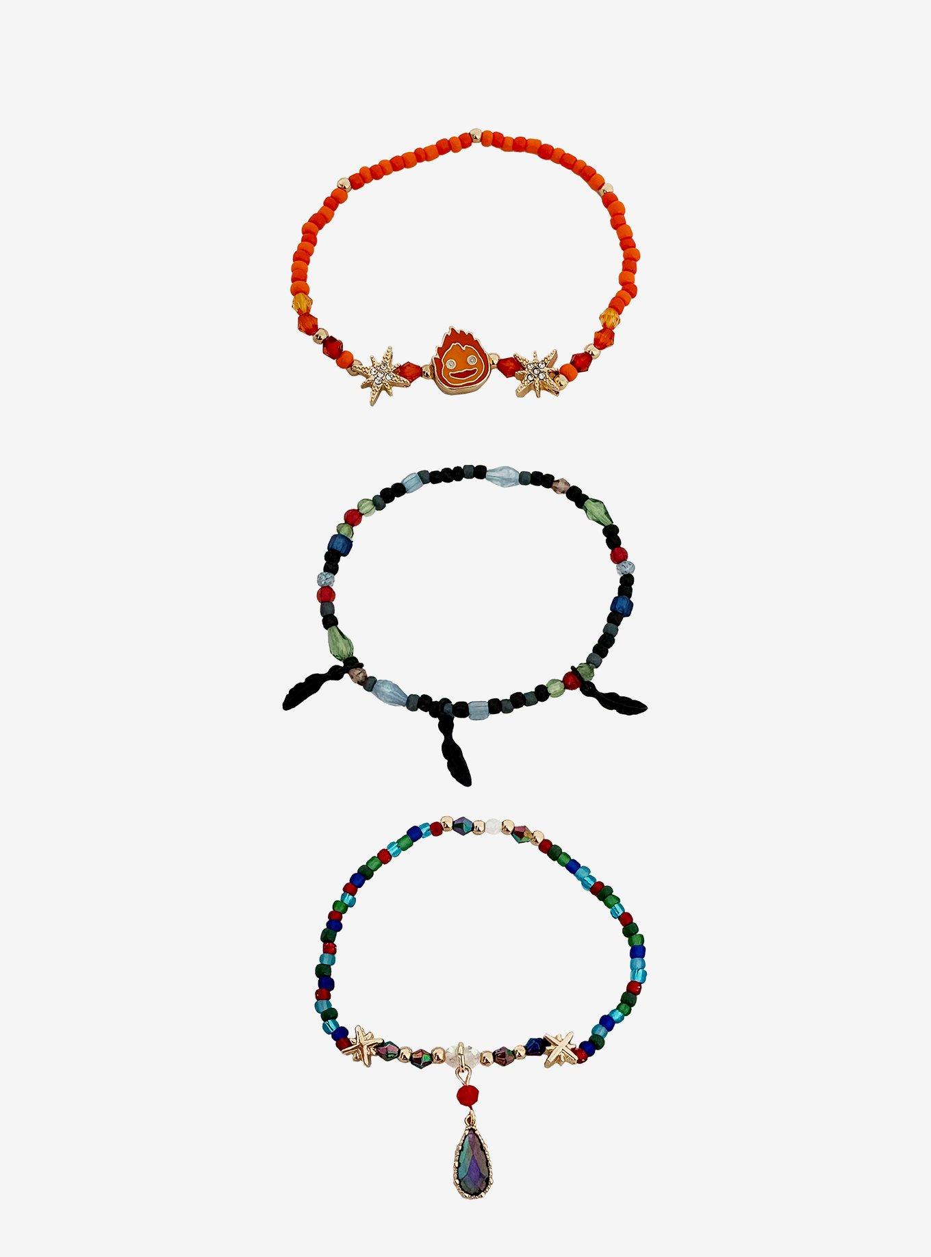 Studio Ghibli® Howl's Moving Castle Calcifer & Howl Bead Bracelet Set, , hi-res