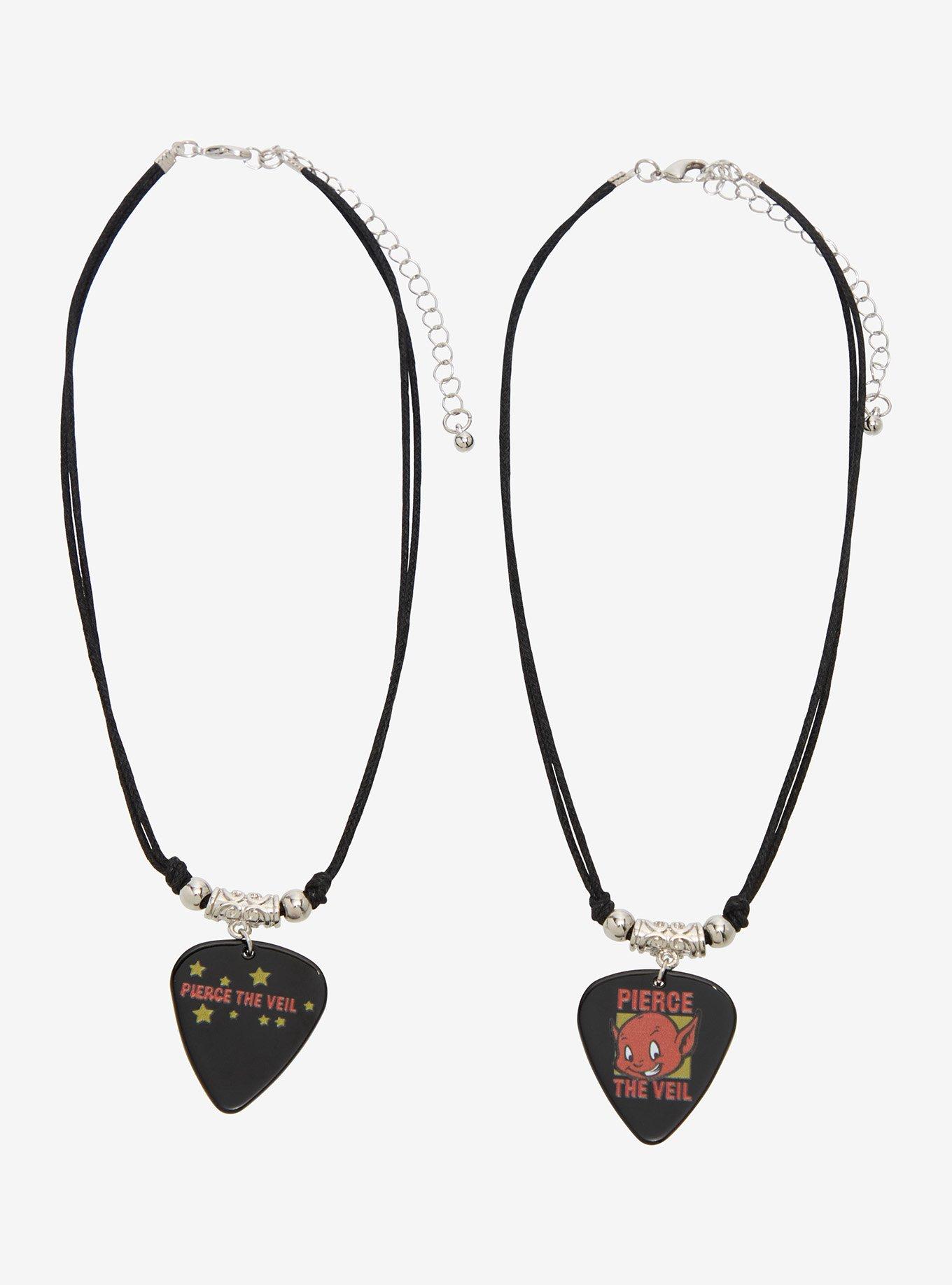 Pierce The Veil Guitar Pick Best Friend Necklace Set, , hi-res