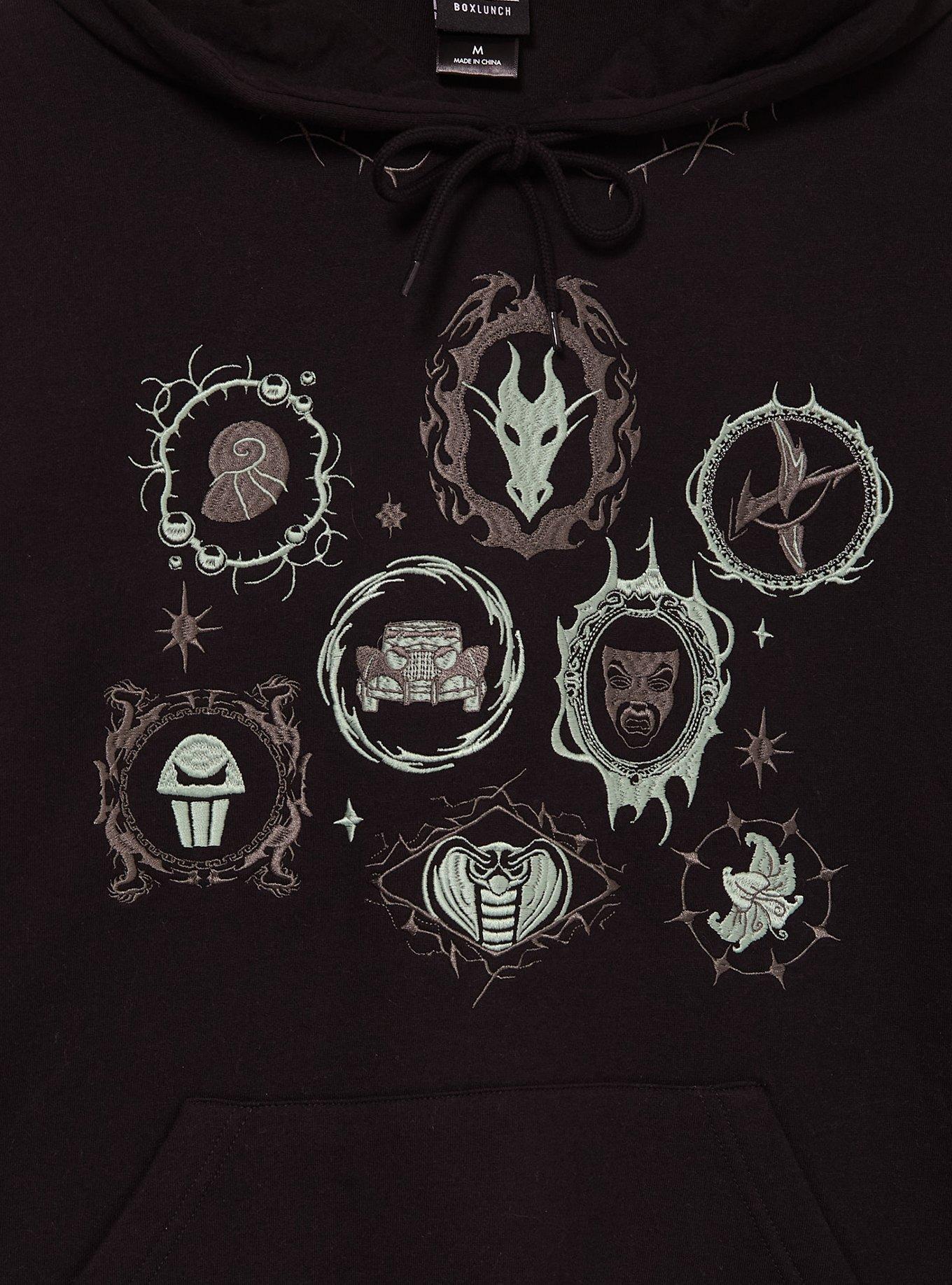 Disney Villains Icons Embroidered Hoodie — BoxLunch Exclusive, BLACK, alternate