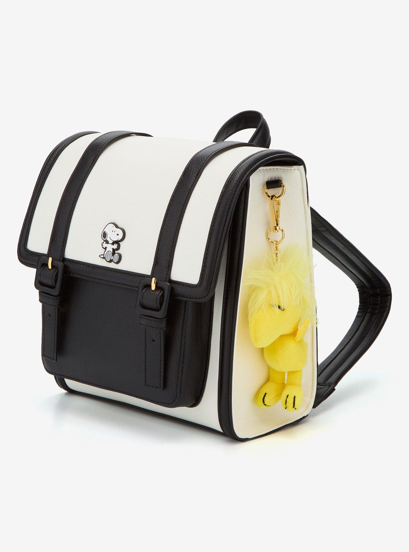 Peanuts Snoopy Black & White Mini Backpack With Woodstock Plush Charm, , hi-res