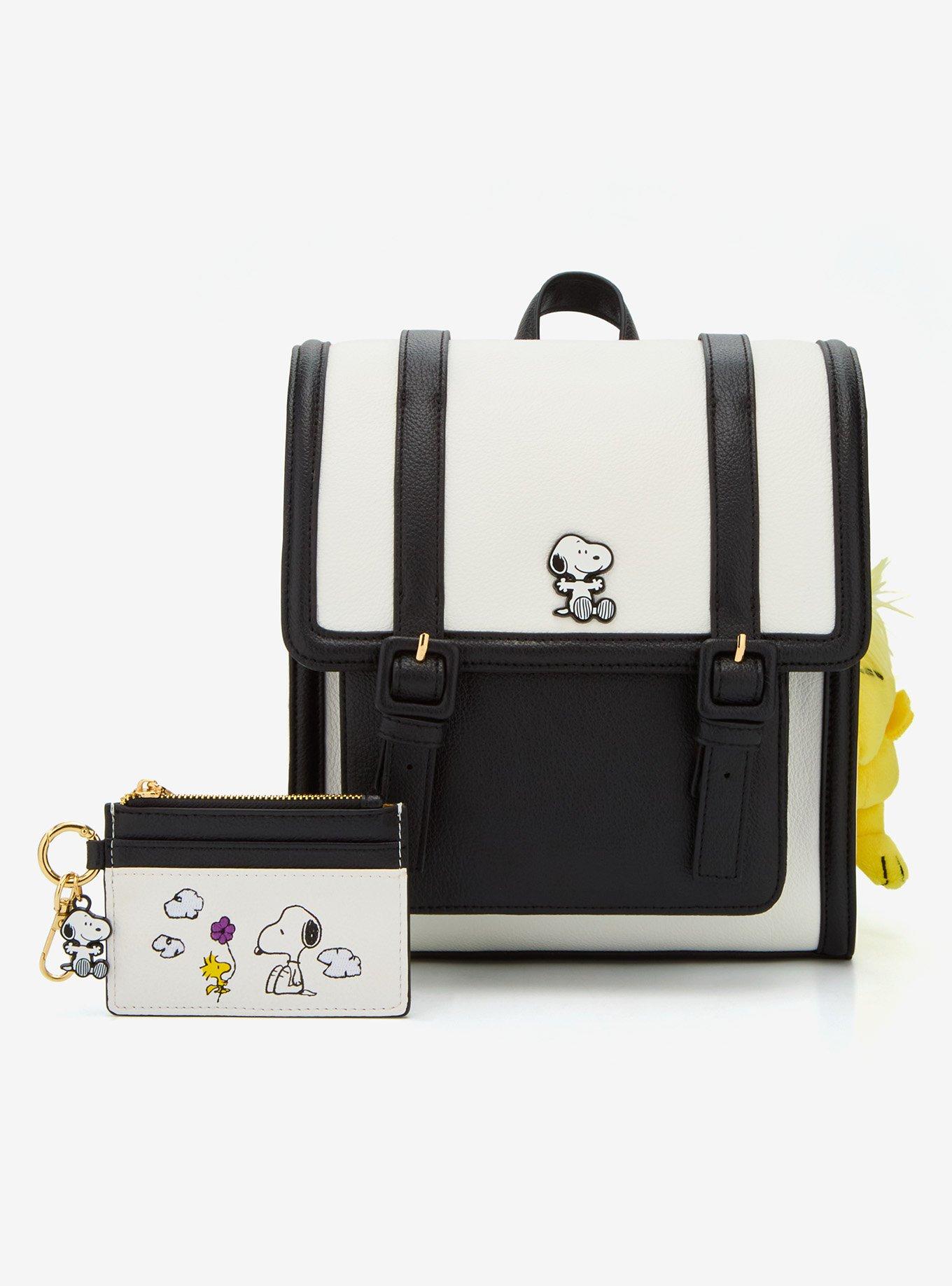 Peanuts Snoopy Black & White Mini Backpack With Woodstock Plush Charm, , alternate