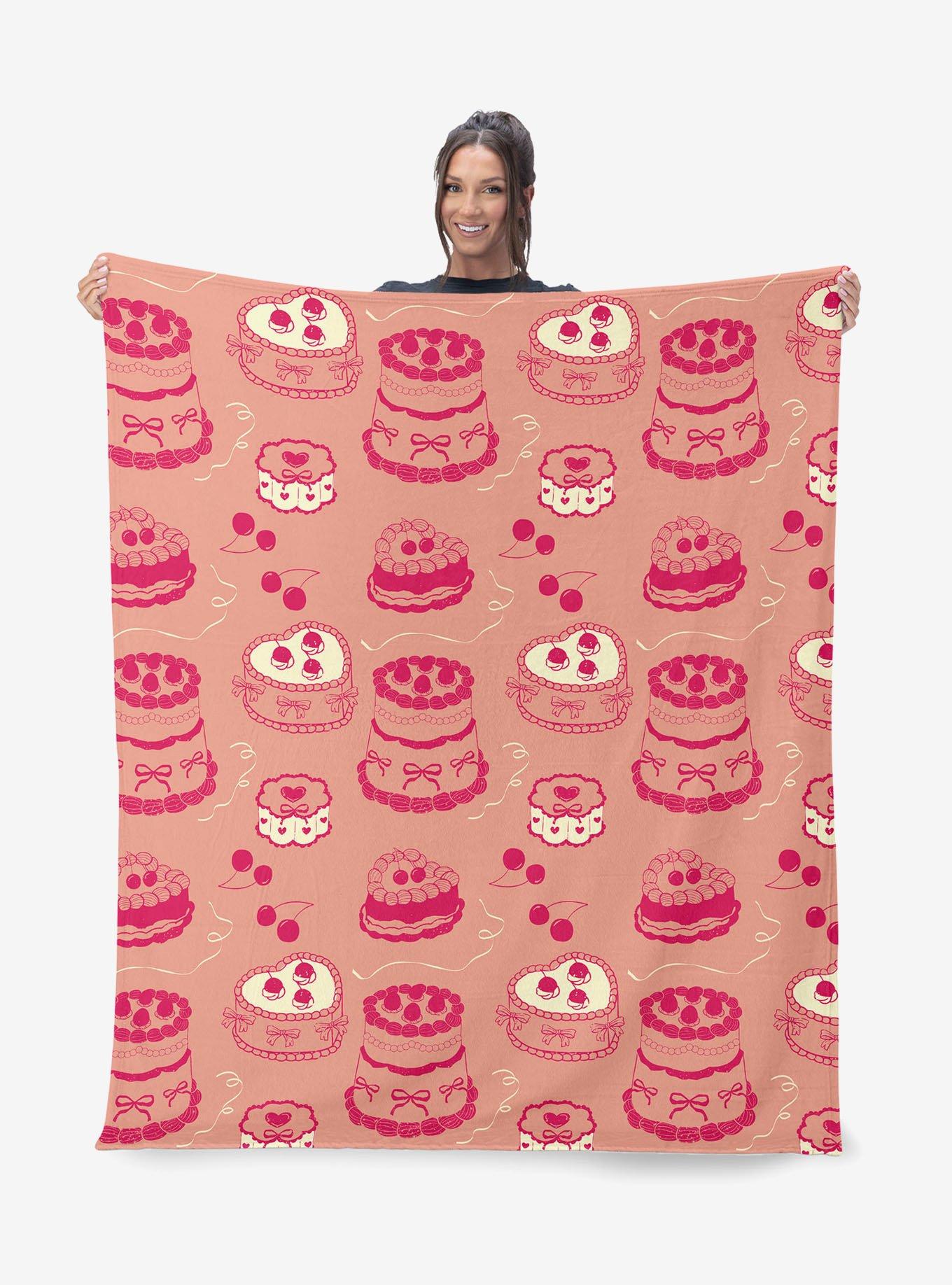 Valentine's Day Cakes 60x80" Silk Touch Throw Blanket, , alternate